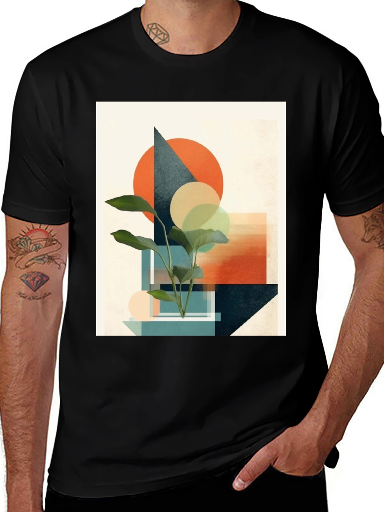 Variant 30 of Abstract Geometric Plant T-Shirt