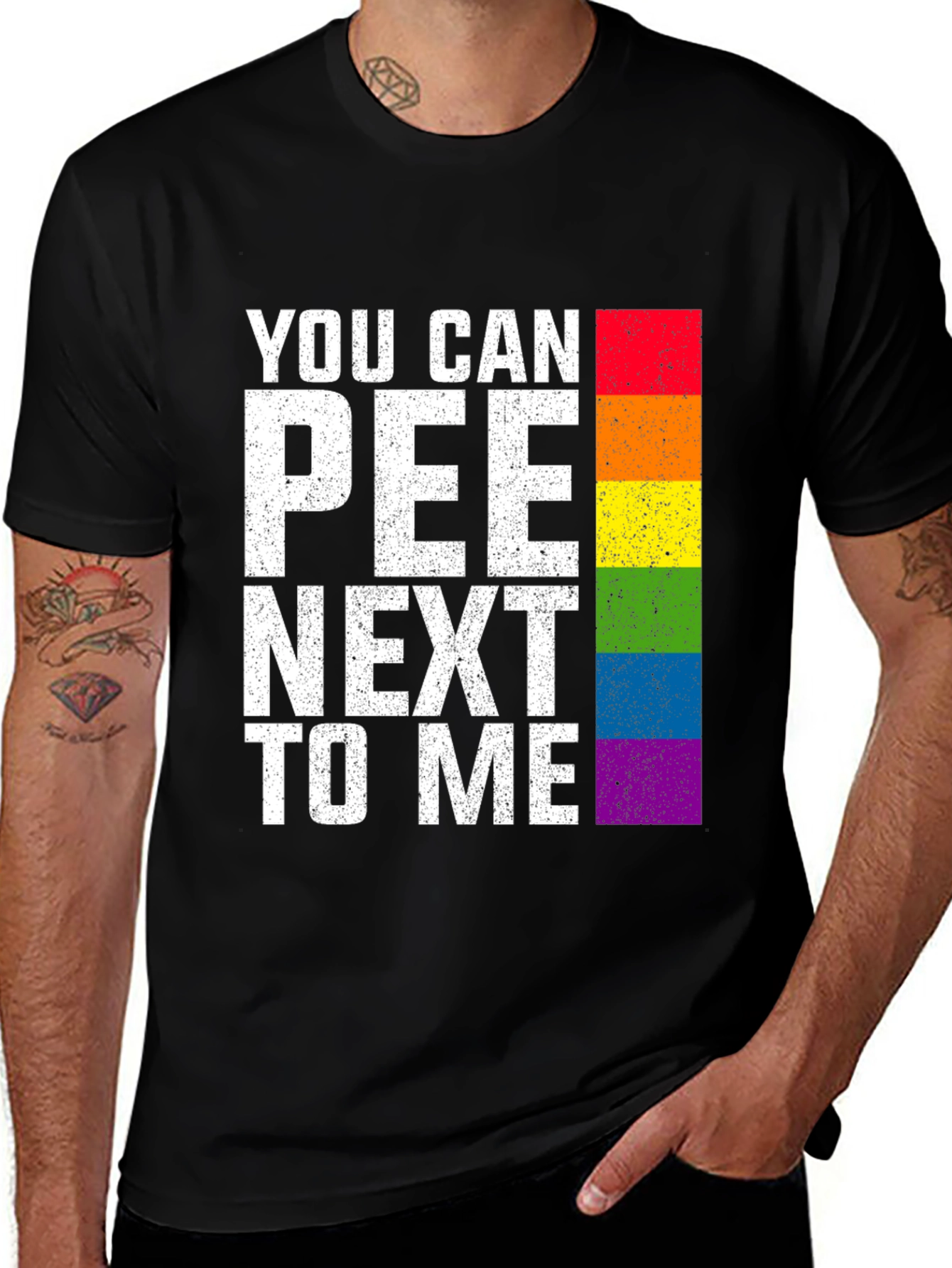 Variant 9 of You Can Pee Next To Me Rainbow T-Shirt