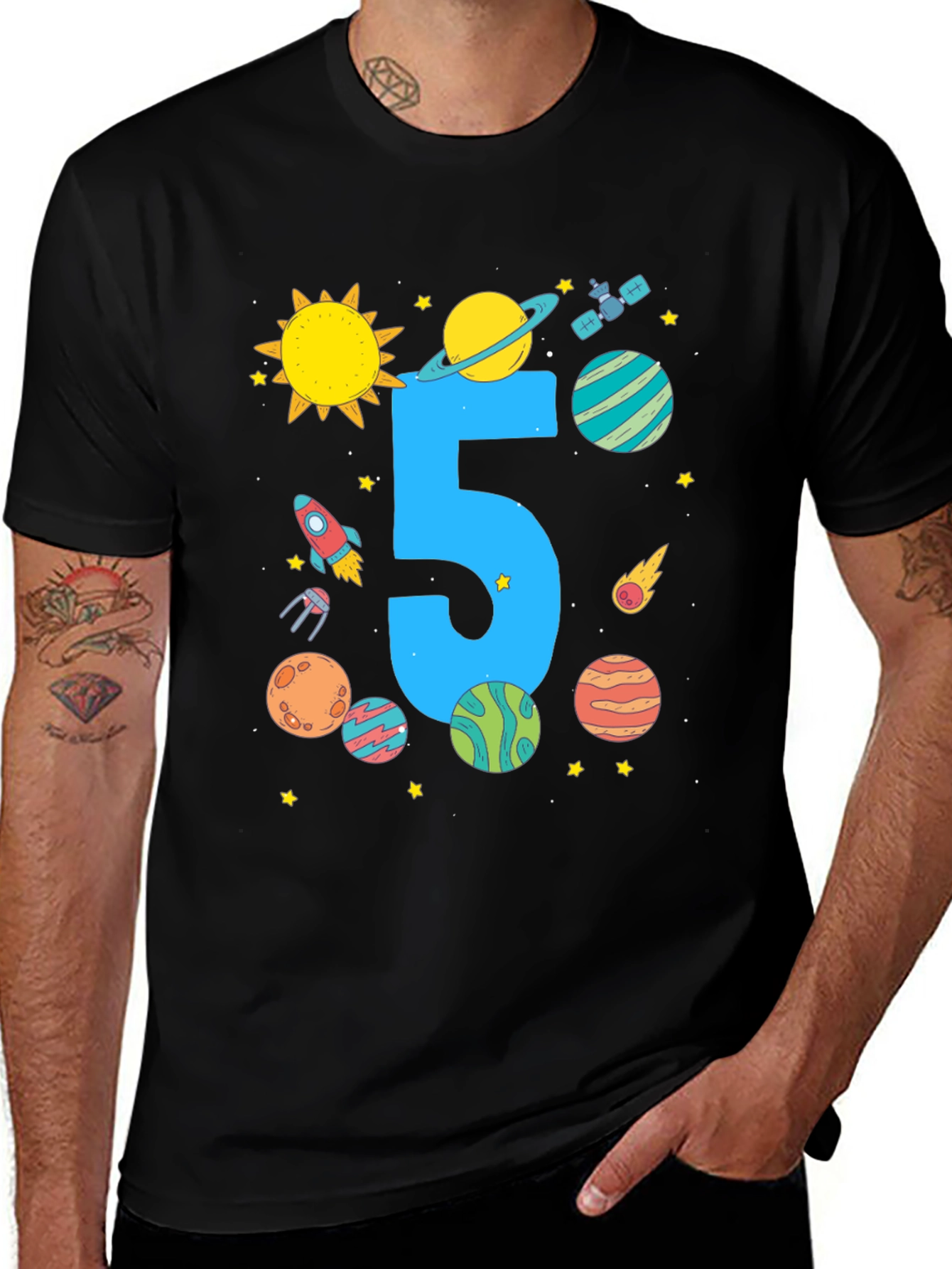 Variant 15 of Kids 5th Birthday Space T-Shirt