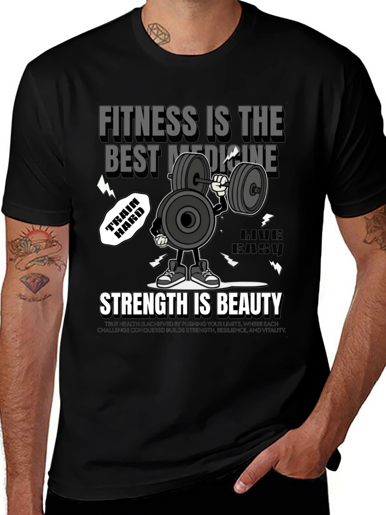 Variant 19 of Fitness is the Best Medicine Graphic Tee