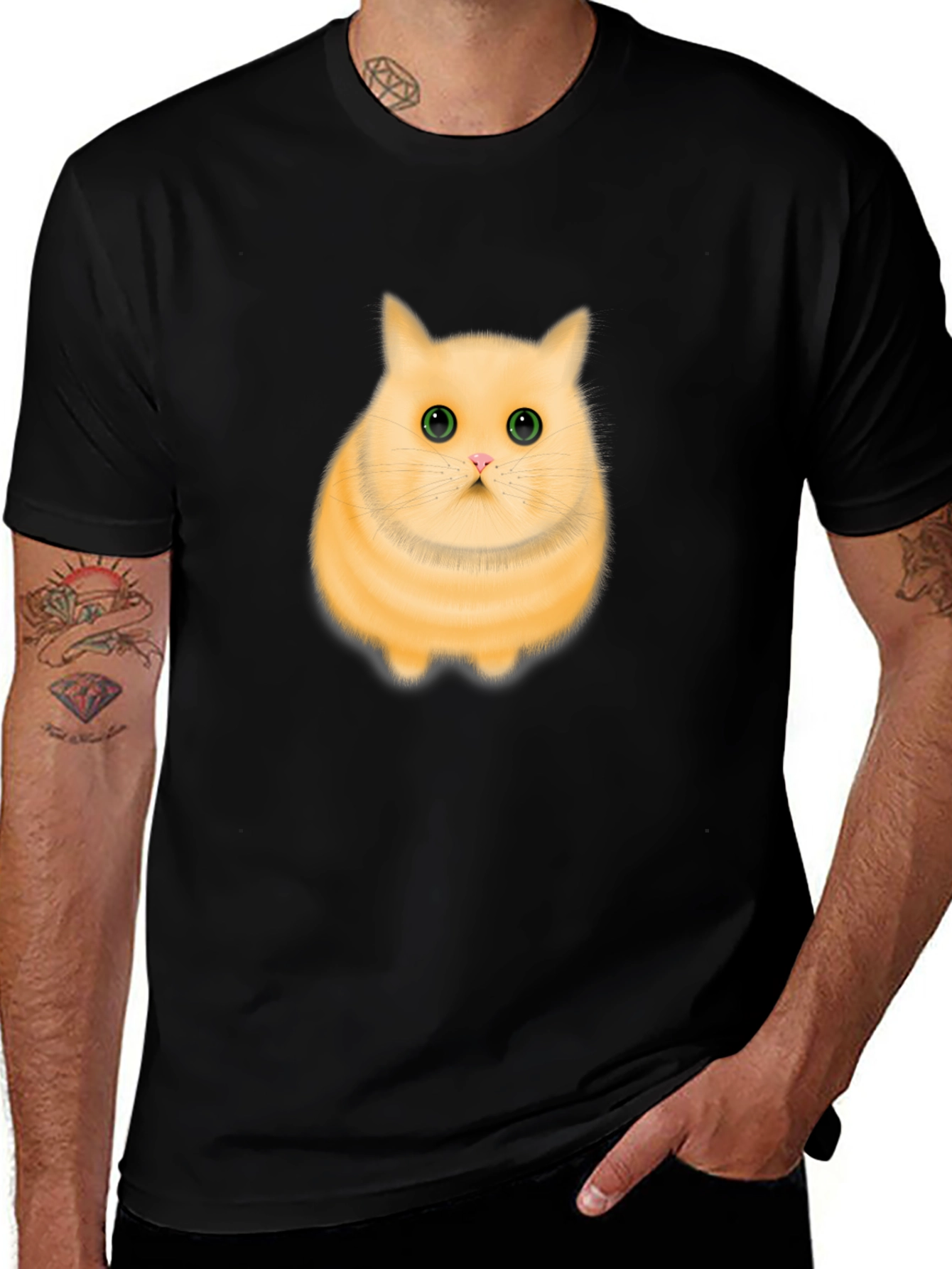 Variant 21 of Cute Cat Graphic T-Shirt, Black