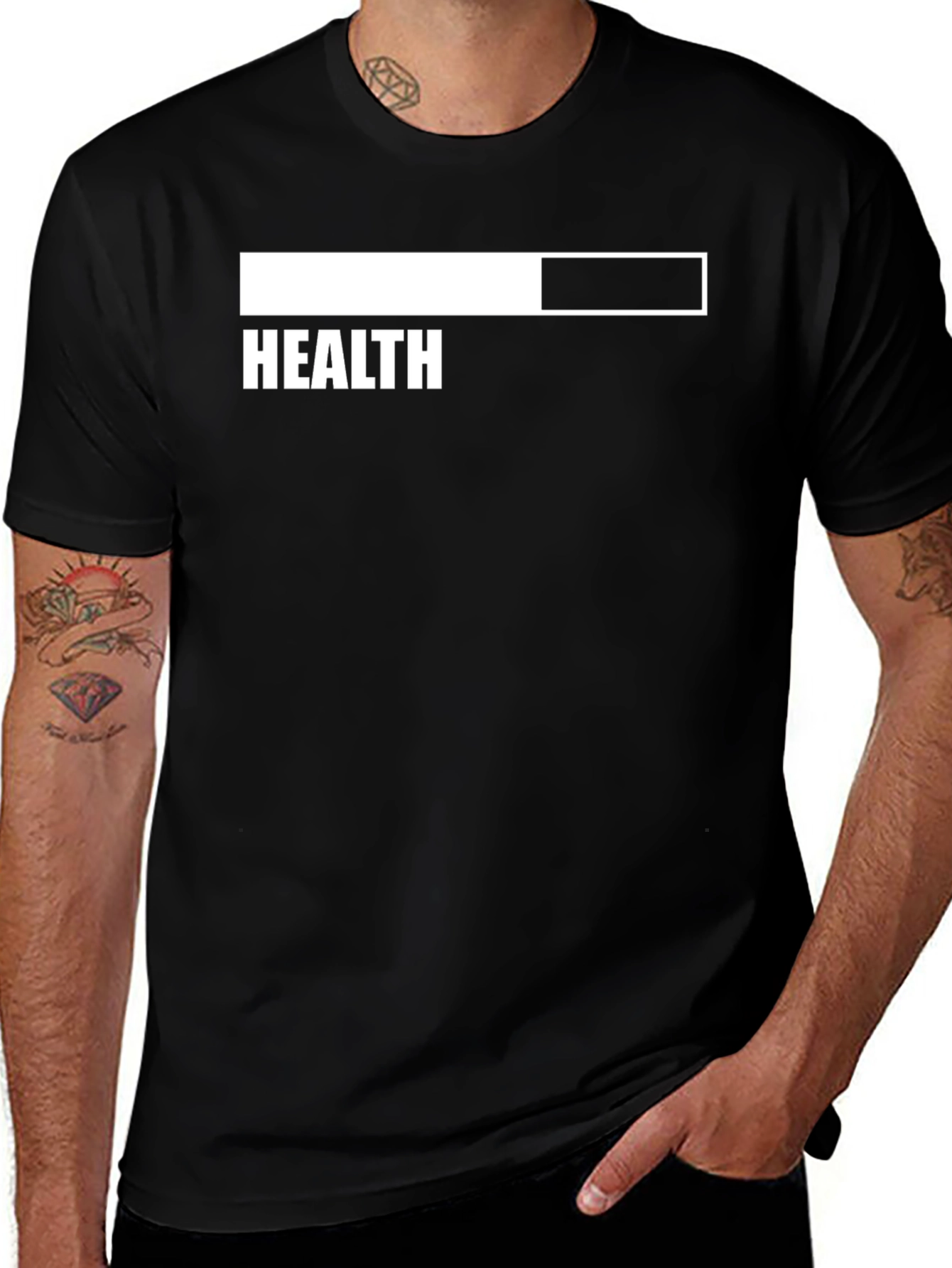Variant 25 of Health Loading Bar Men's Black T-Shirt