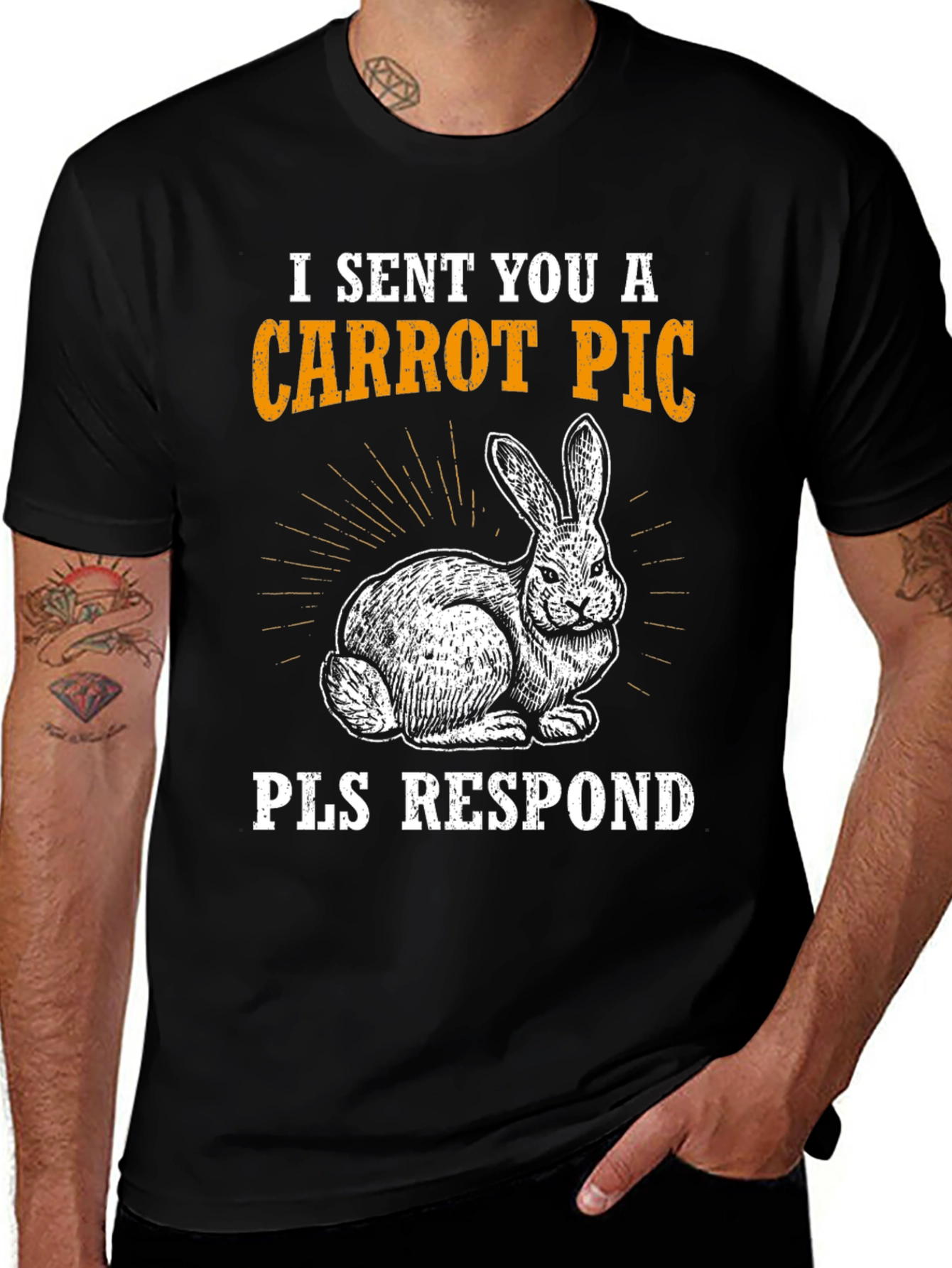 Variant 23 of Carrot Pic Bunny Tee - Please Respond Funny T-Shirt