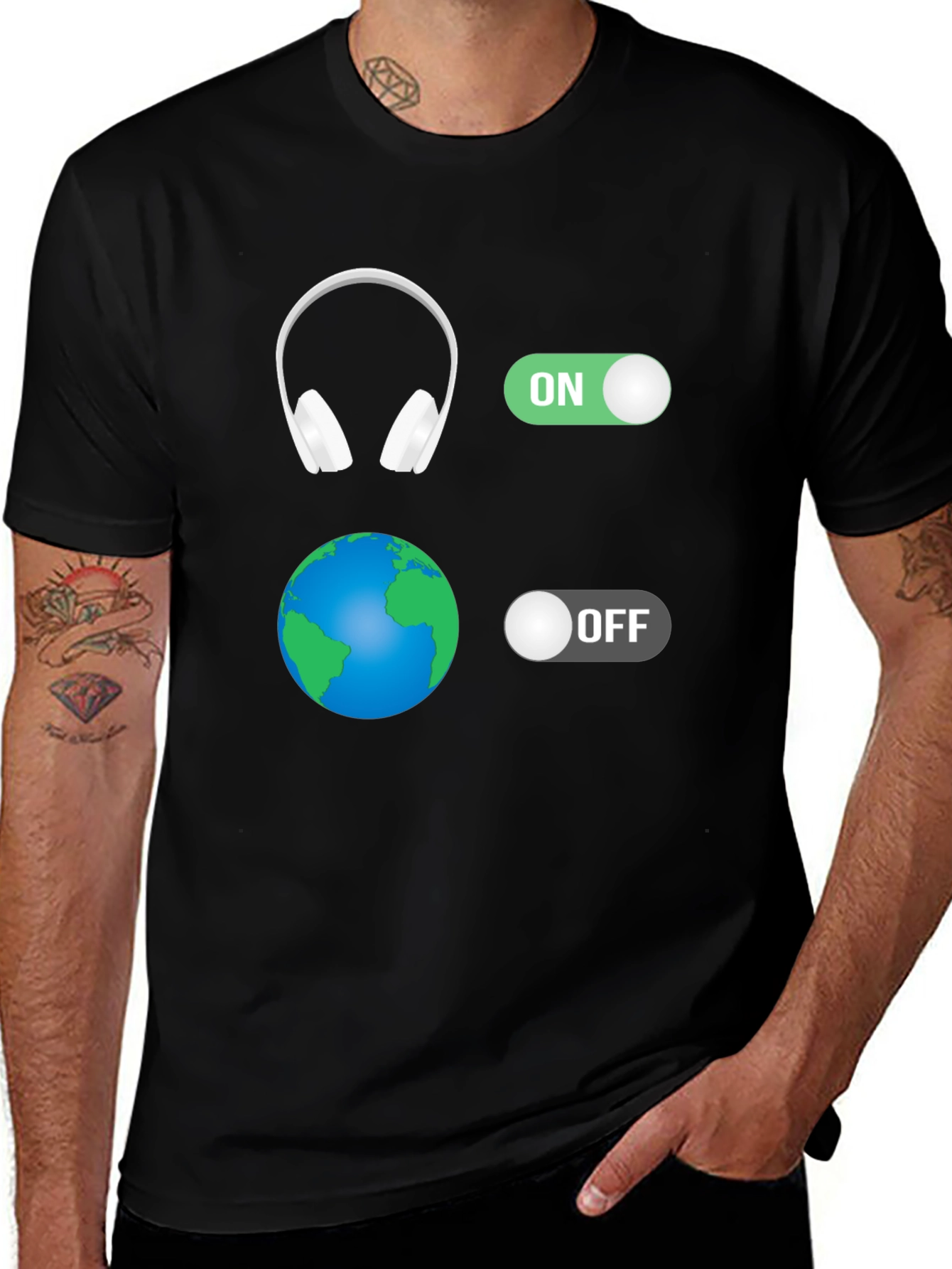 Variant 26 of Music Lover T-Shirt: Headphones On, World Off
