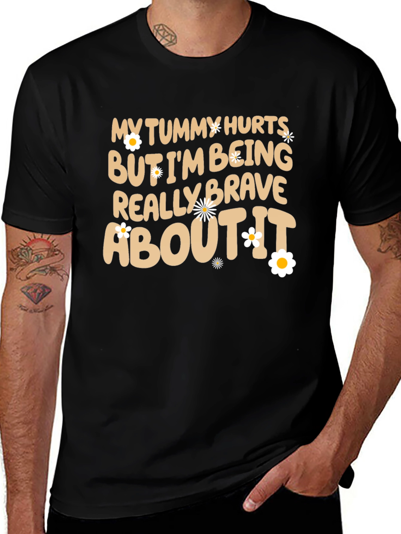Variant 6 of Funny Tummy Hurts Brave Graphic Tee