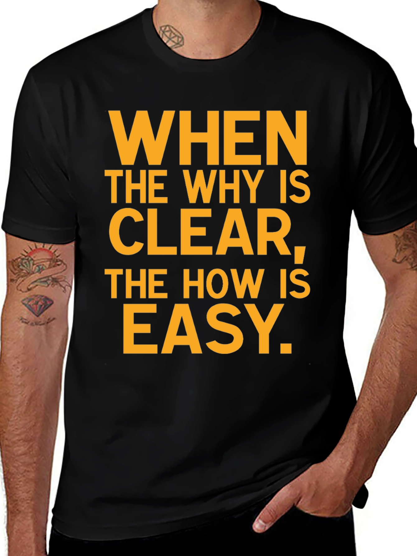 Variant 25 of Inspirational Black T-Shirt: "When the Why Is Clear..."