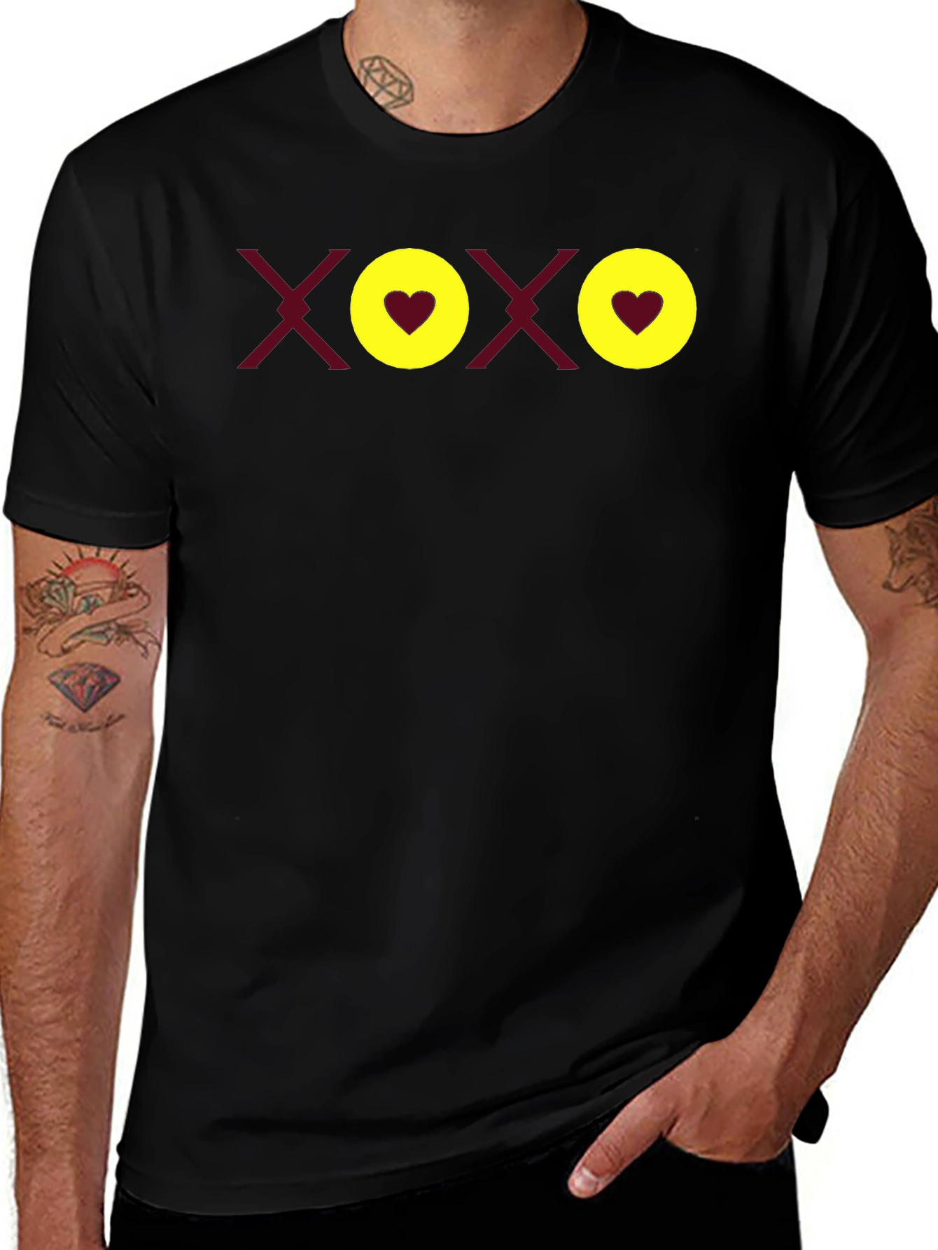 Variant 12 of XOXO Heart Graphic Tee - Black Cotton Casual Shirt