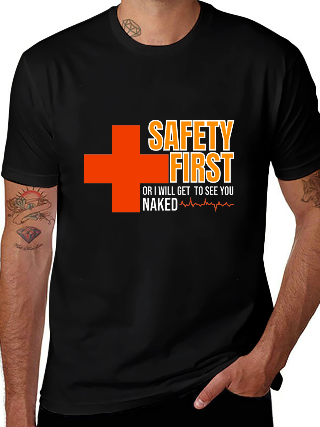 Variant 29 of Safety First T-Shirt - Funny Medical Humor Graphic Tee