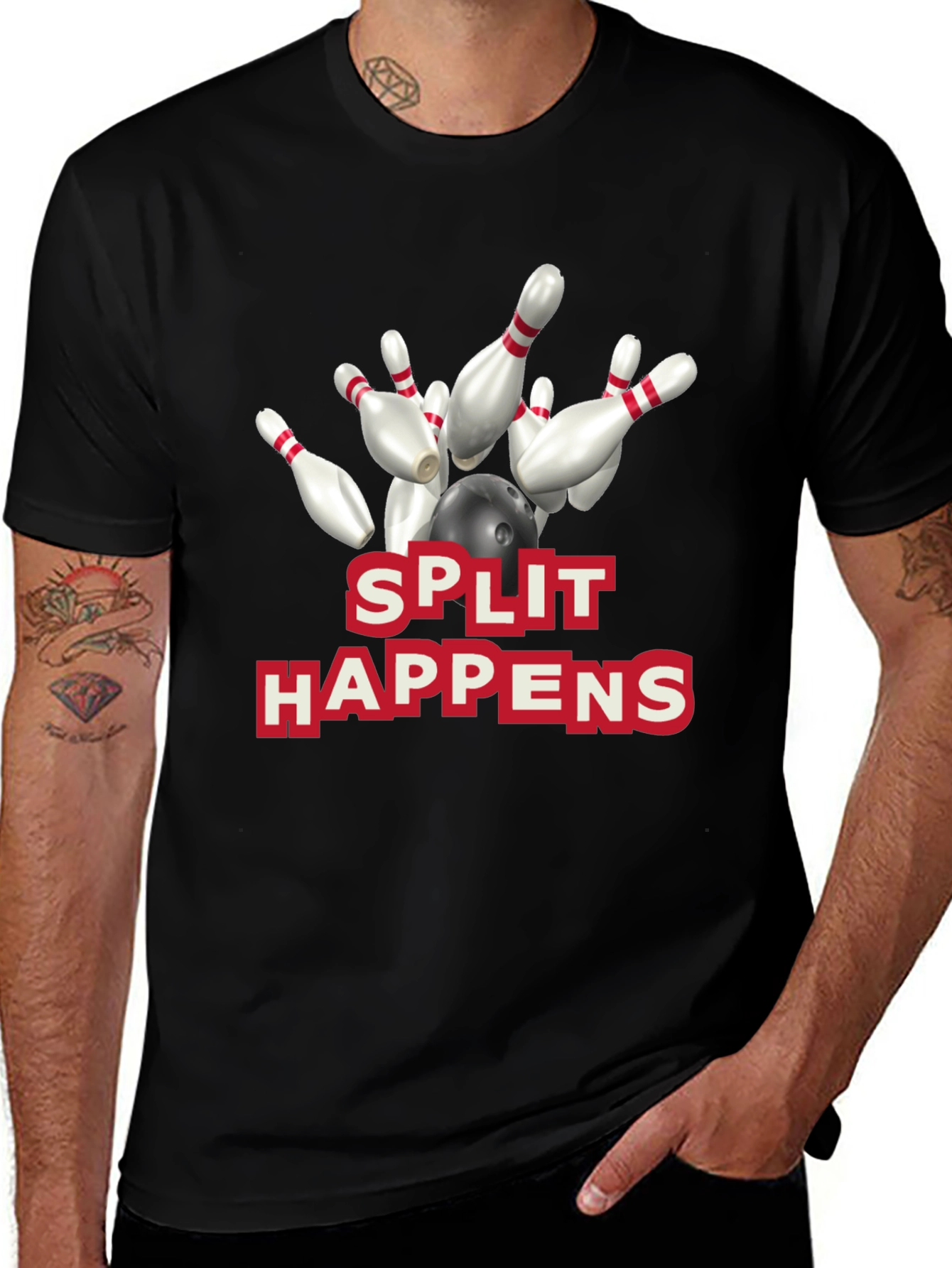 Variant 21 of Split Happens Bowling Graphic T-Shirt