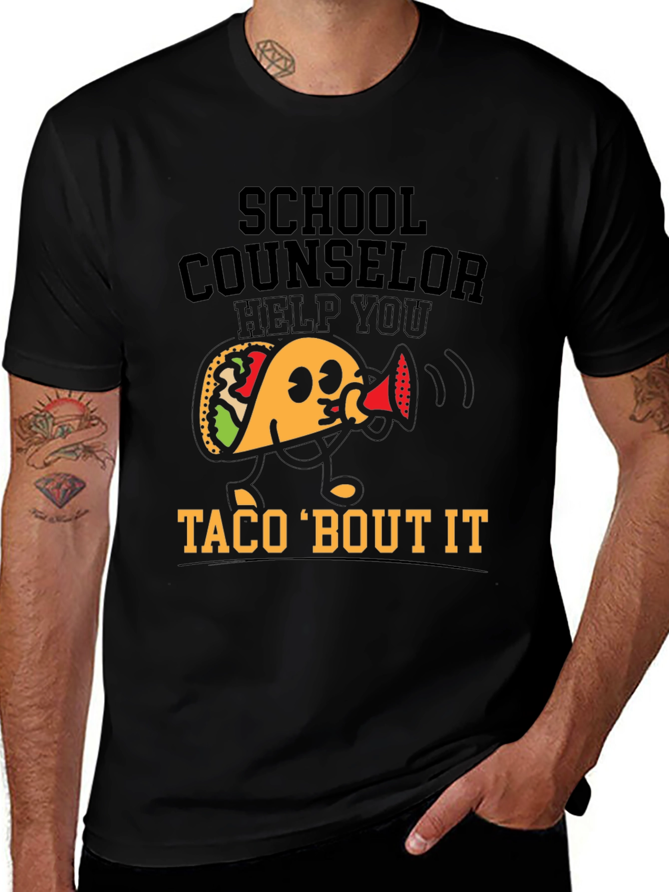 Variant 14 of School Counselor Taco 'Bout It T-Shirt