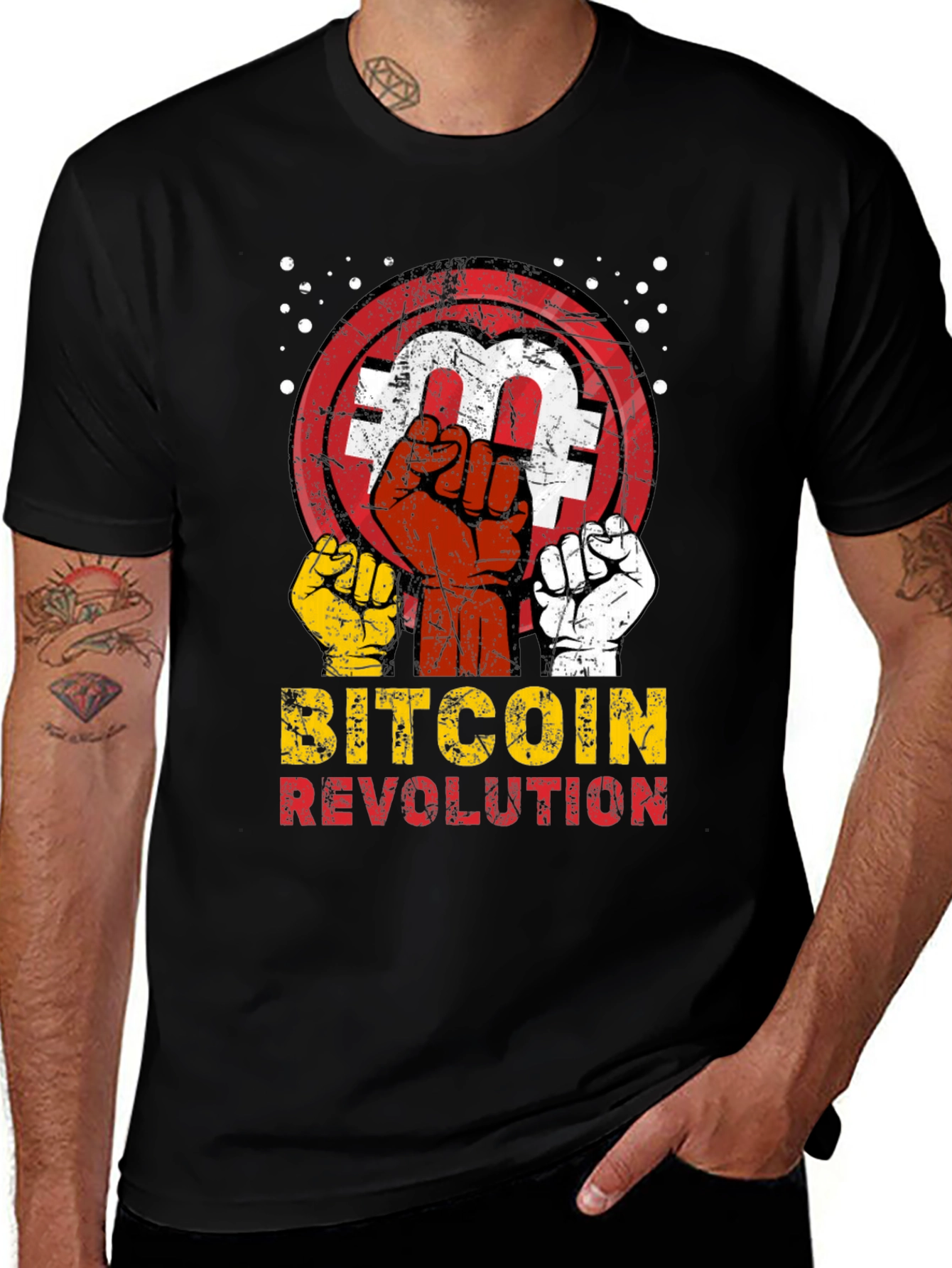 Black Bitcoin Revolution Graphic Tee main image