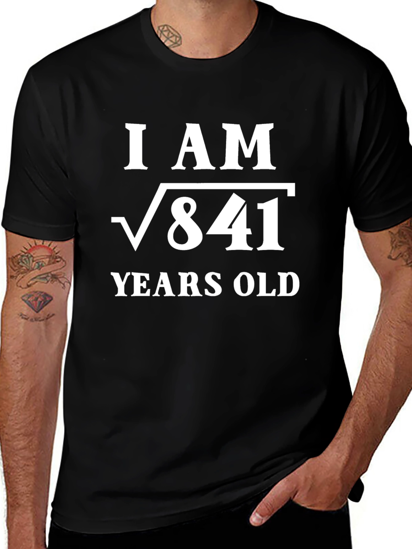 Funny Math Age T-Shirt: I AM √841 YEARS OLD - 29th Birthday Humor Tee