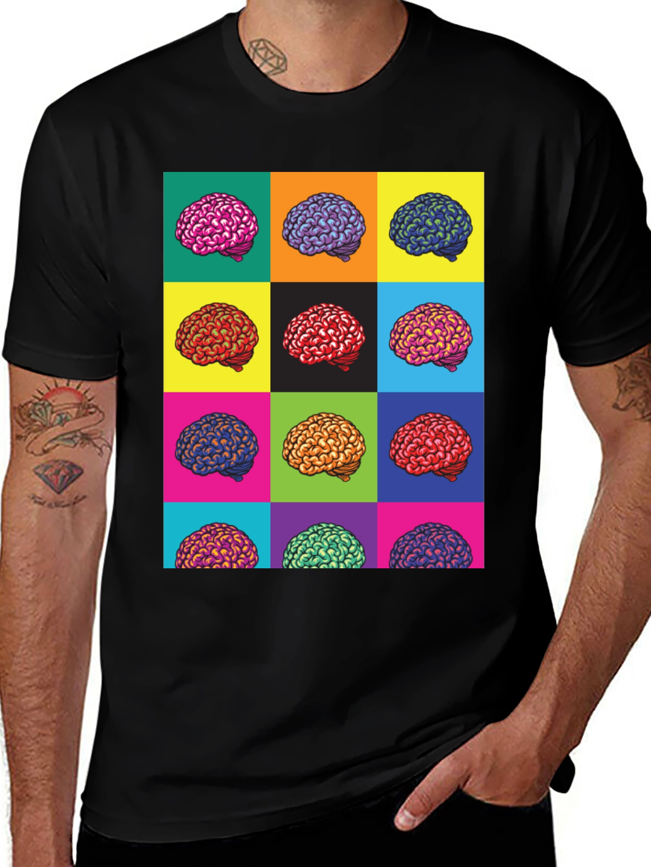 Variant 17 of Brain Pop Art T-Shirt - Colorful Graphic Tee