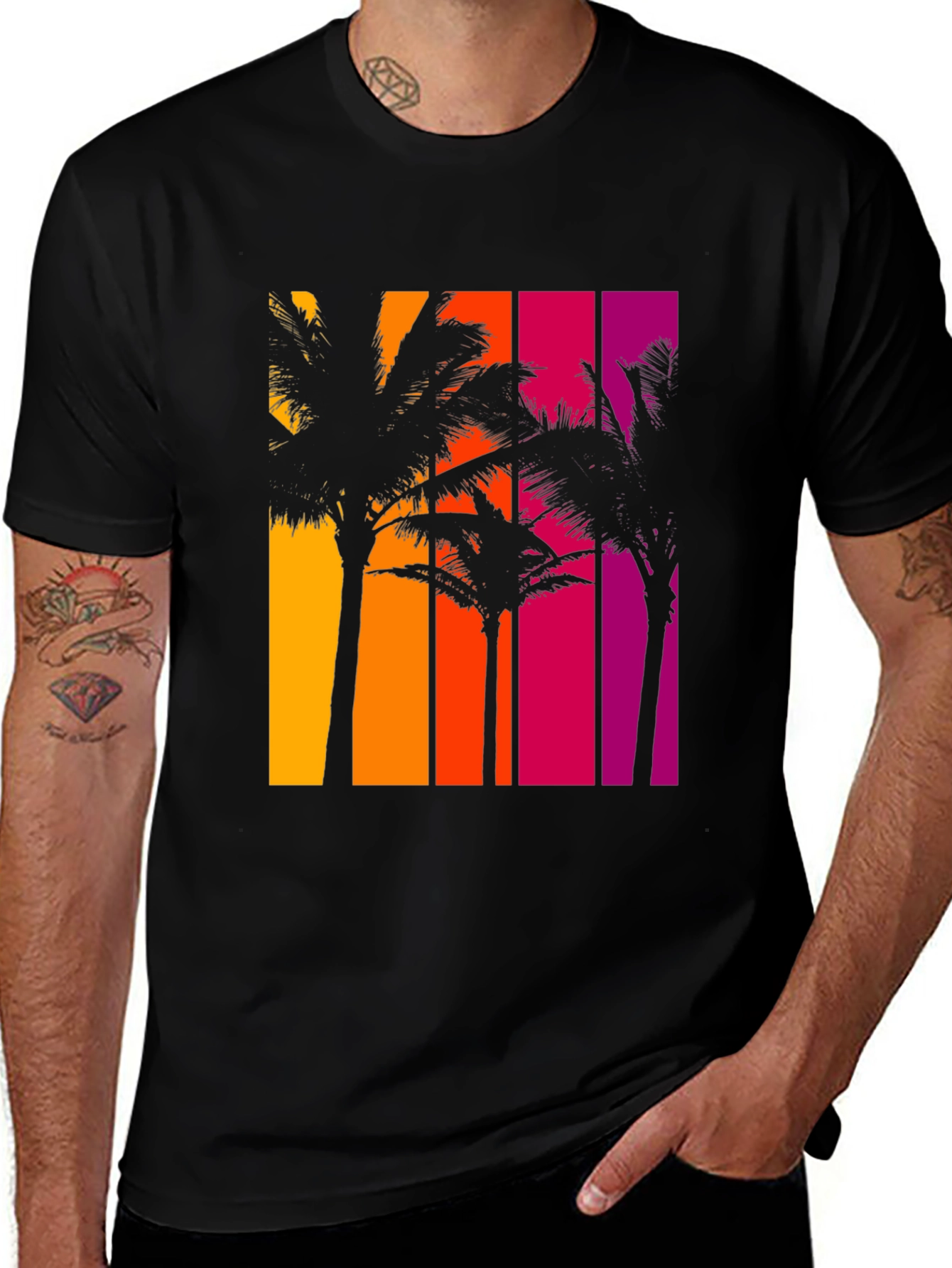 Variant 30 of Retro Palm Sunset Graphic Tee