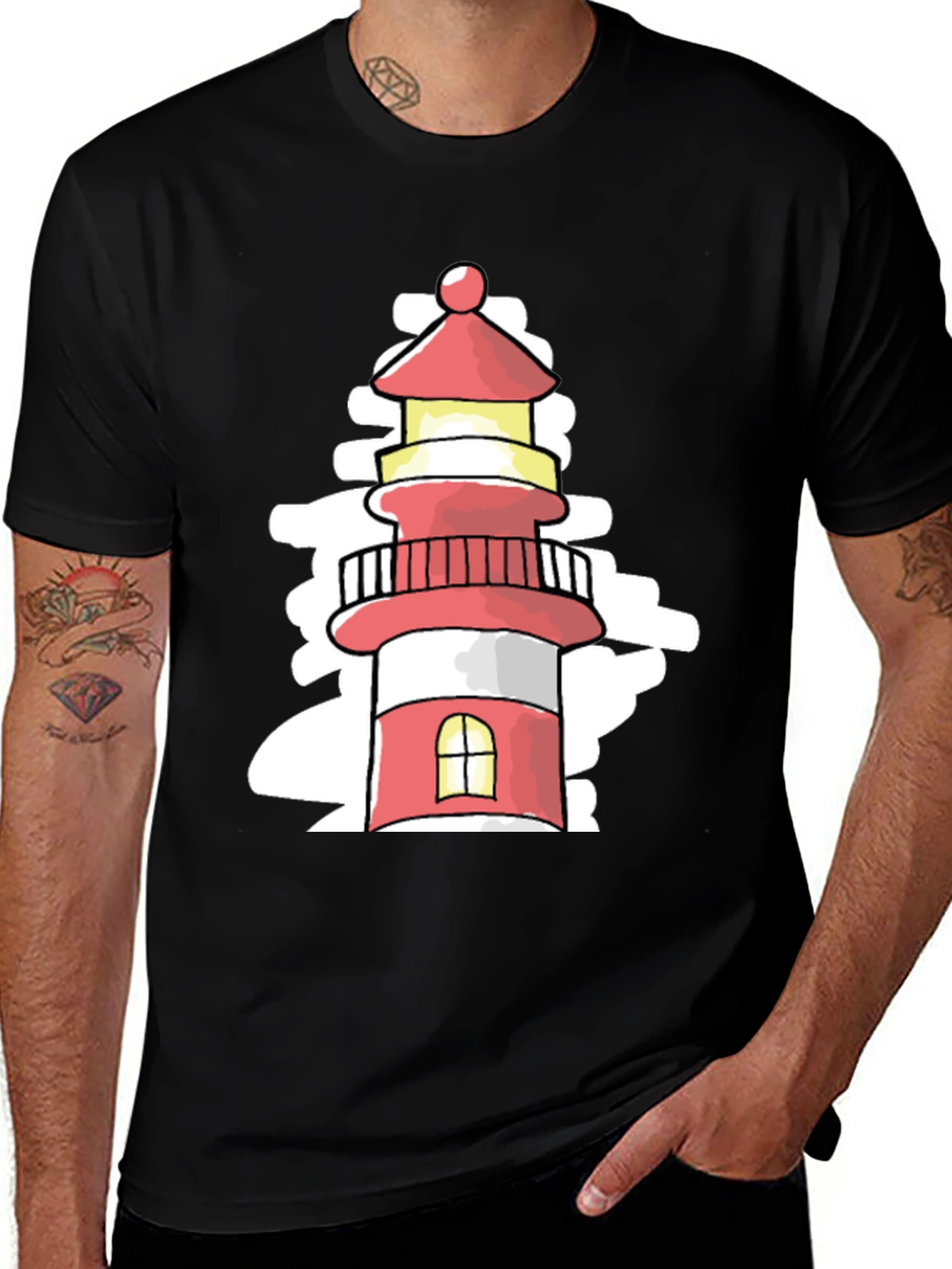 Variant 28 of Lighthouse Graphic Tee - Coastal Style T-Shirt