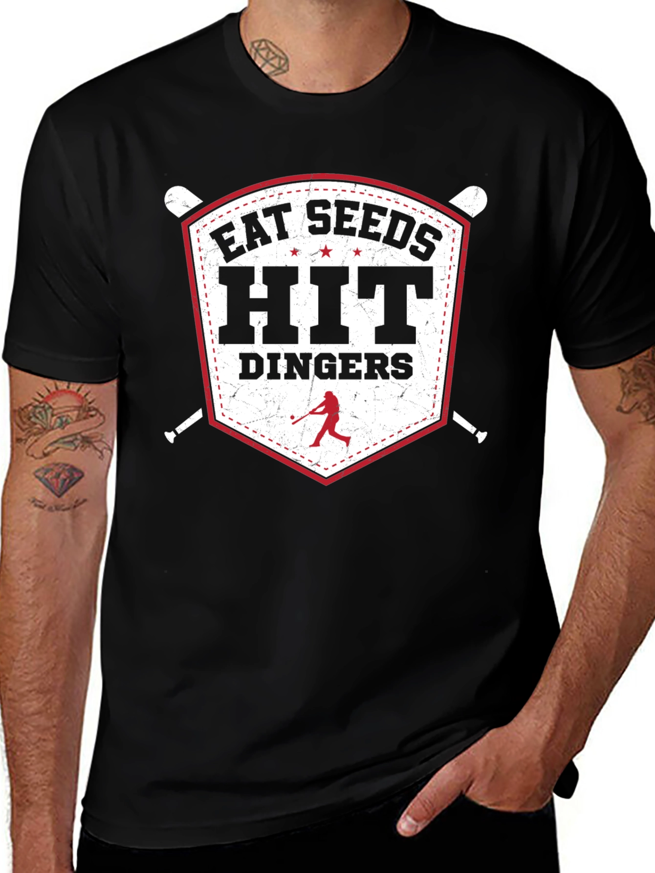 Eat Seeds Hit Dingers Graphic T-Shirt