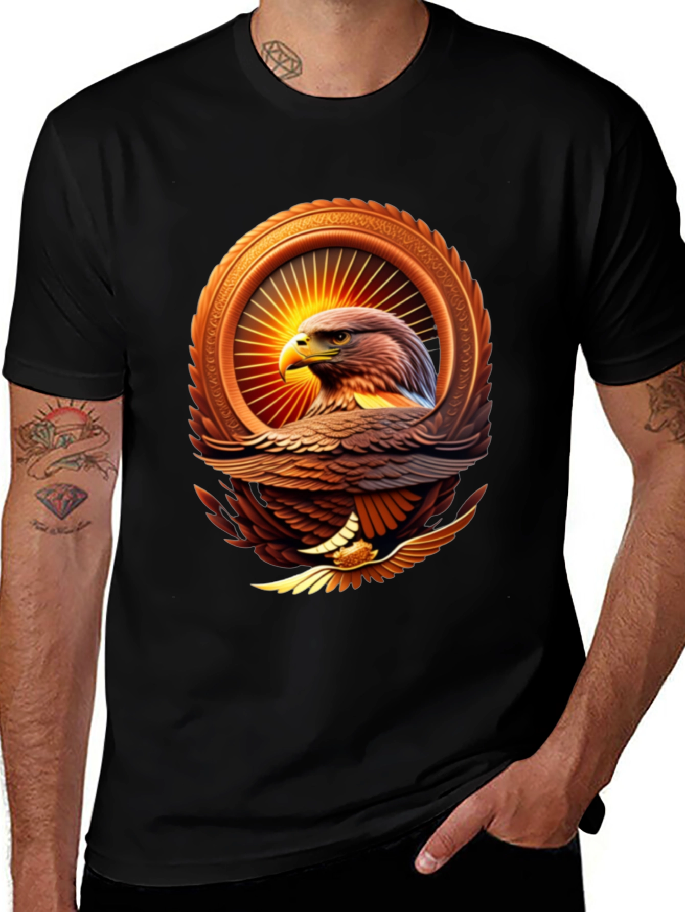 Variant 6 of Eagle Emblem Graphic Tee - Bold Style