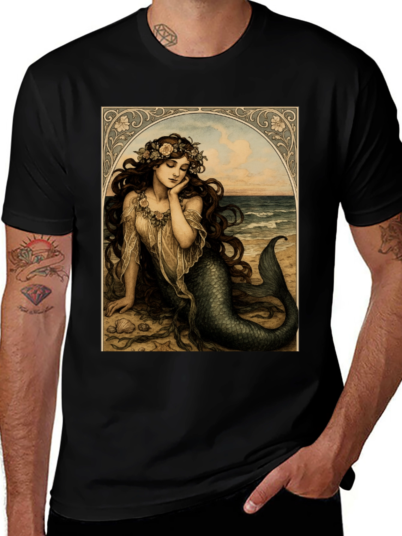 Variant 6 of Mermaid Art T-Shirt - Sea Maiden Graphic Tee