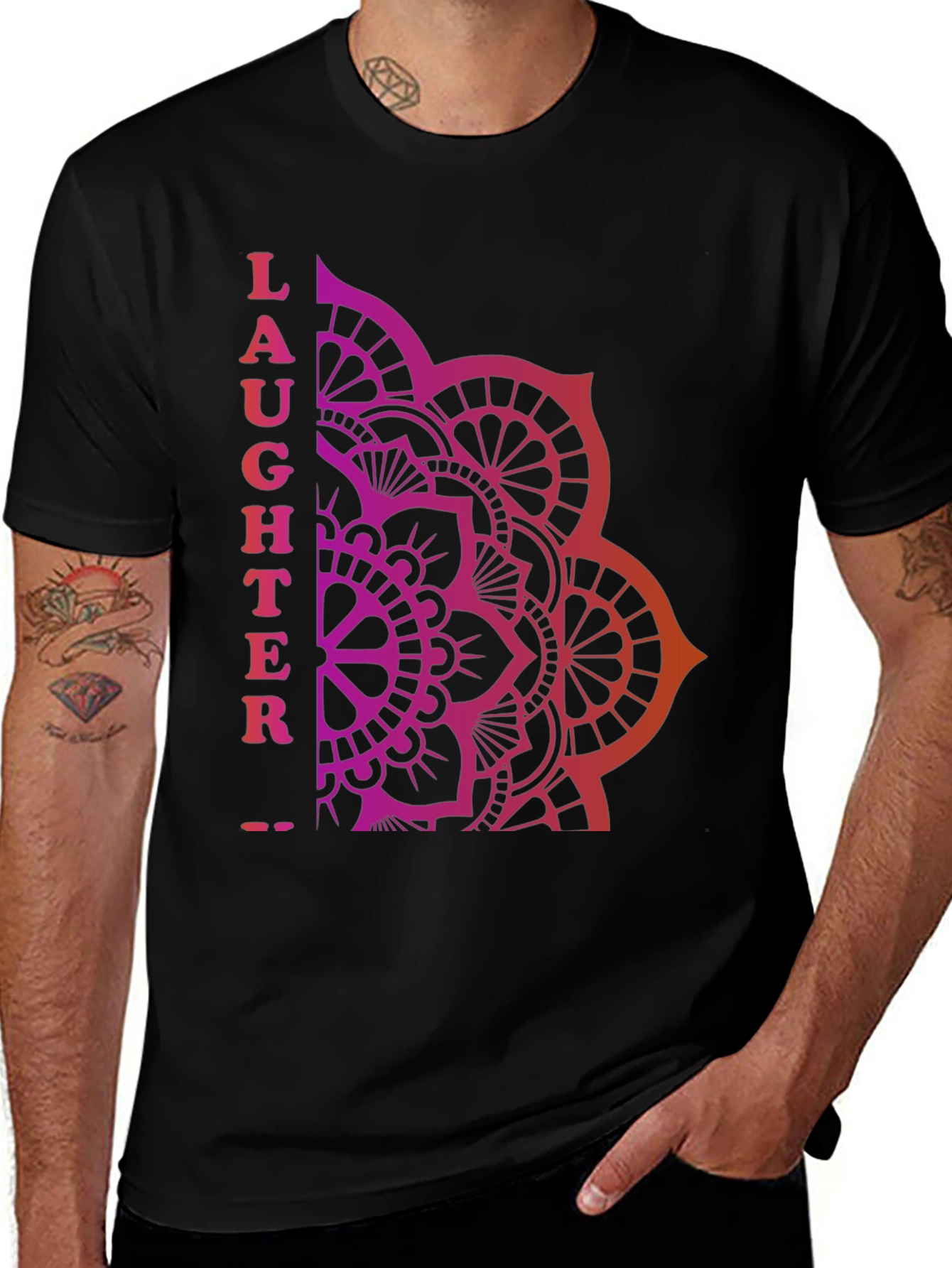Variant 5 of Laughter Mandala Graphic T-Shirt - Relaxed Fit
