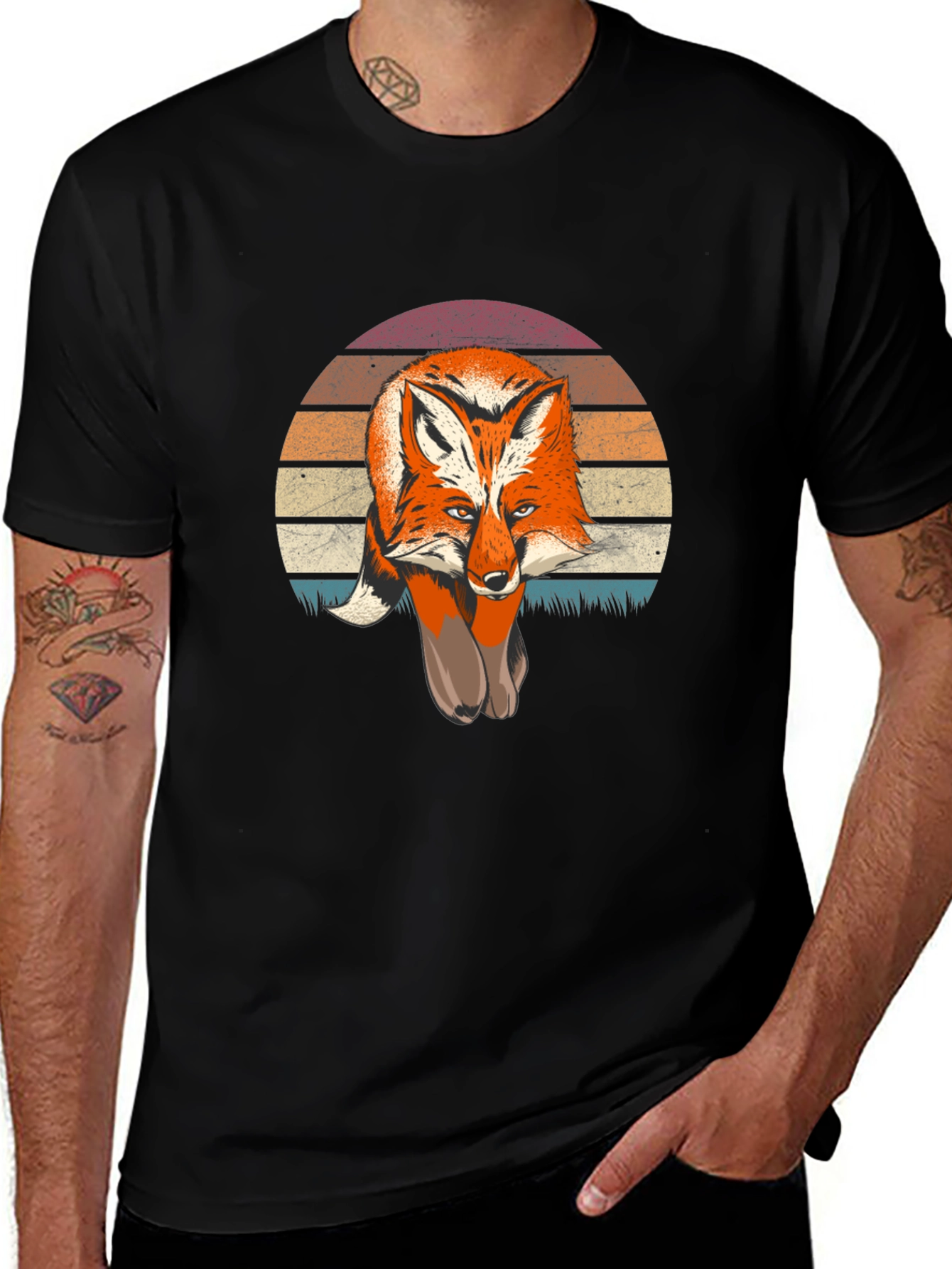 Variant 22 of Retro Fox Graphic Tee - Vintage Style Comfort