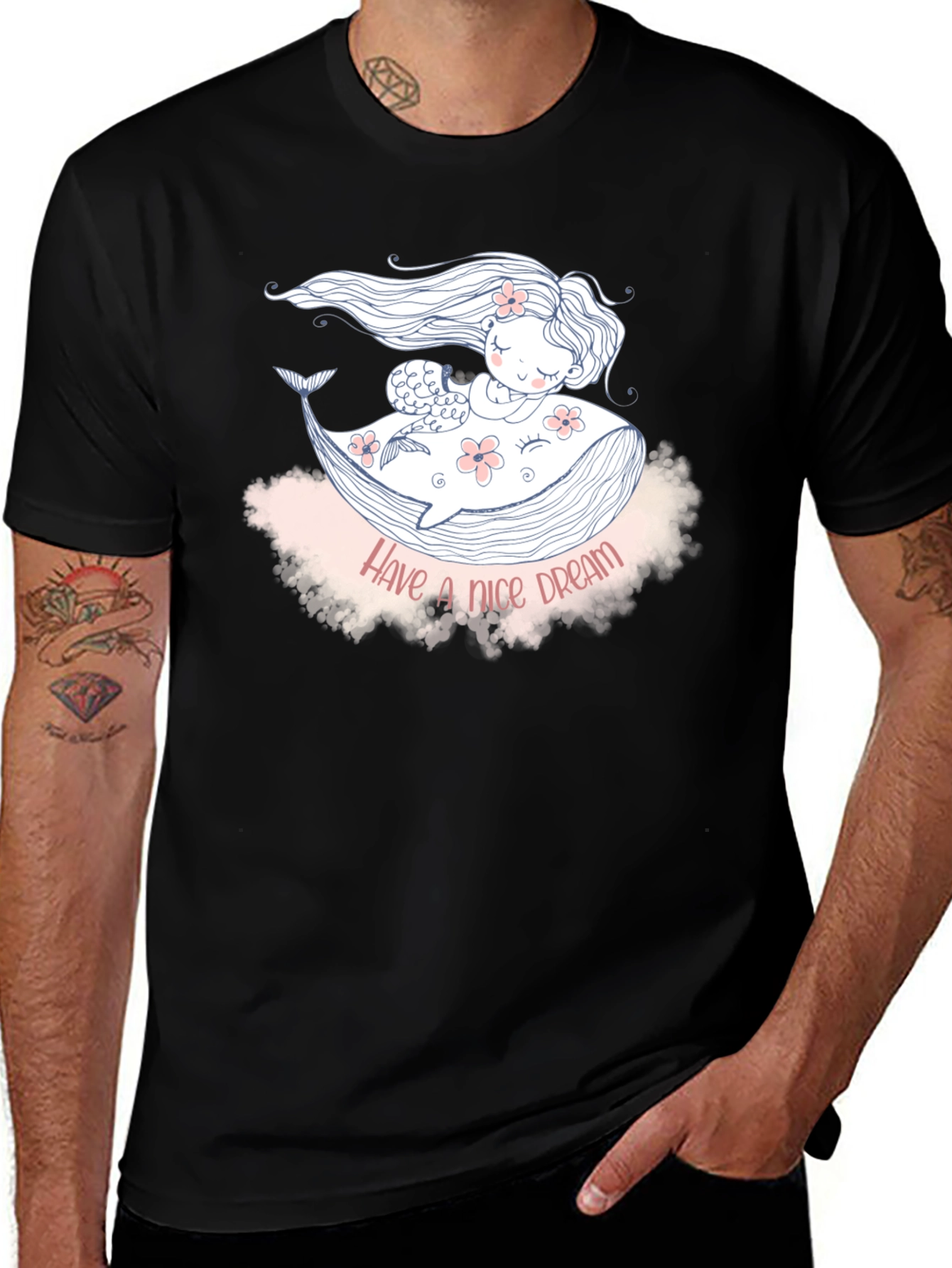 Variant 8 of Whimsical Dream T-Shirt, Cute Whale & Girl Design