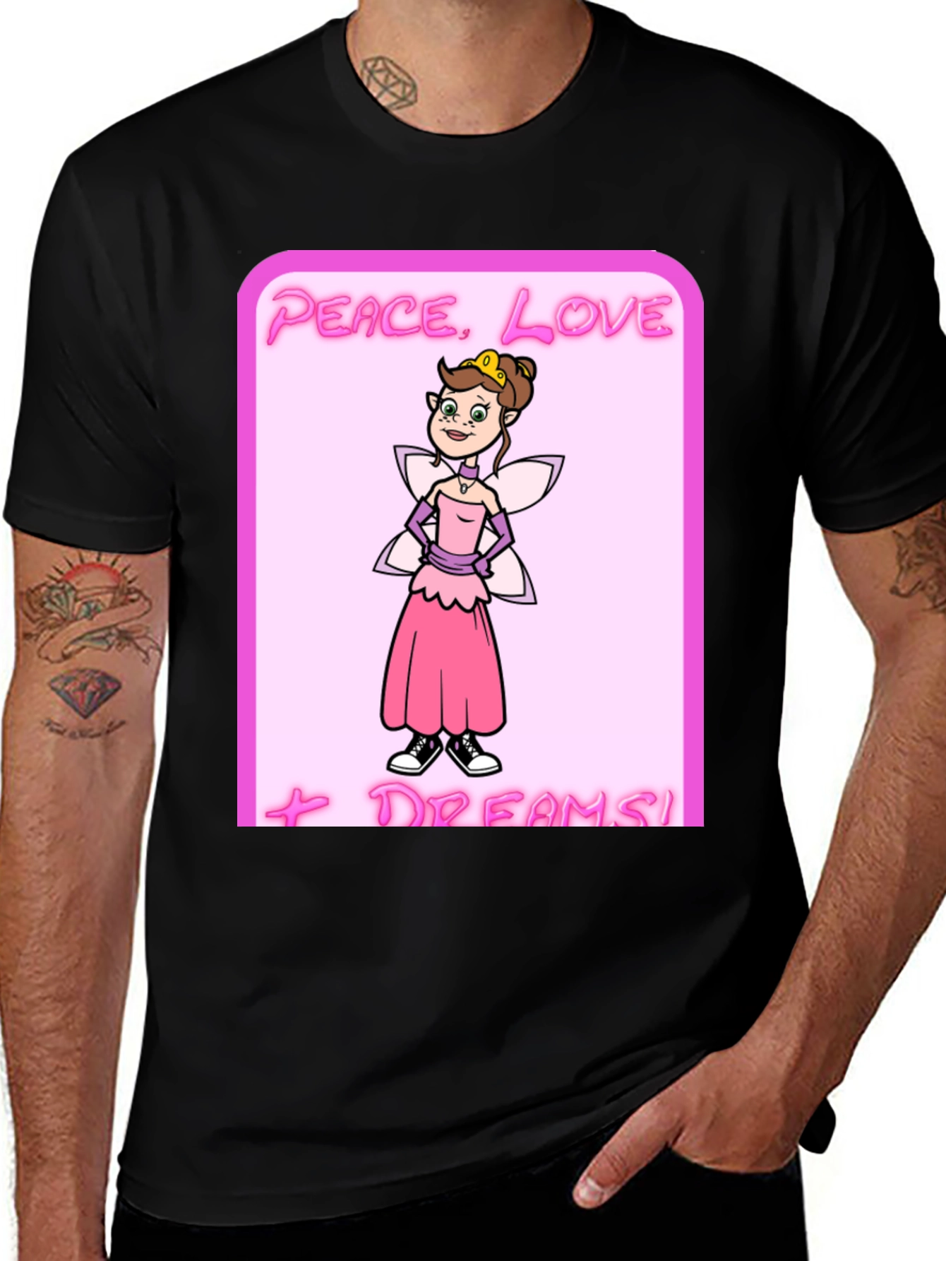 Variant 26 of Peace Love Dreams Cartoon Fairy T-Shirt