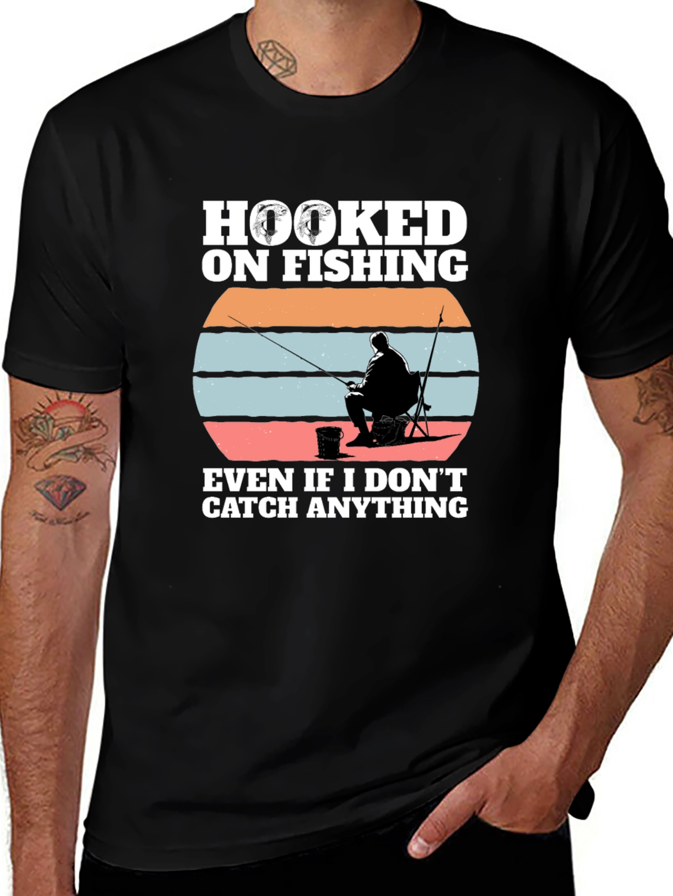 Variant 6 of Hooked on Fishing Graphic Tee
