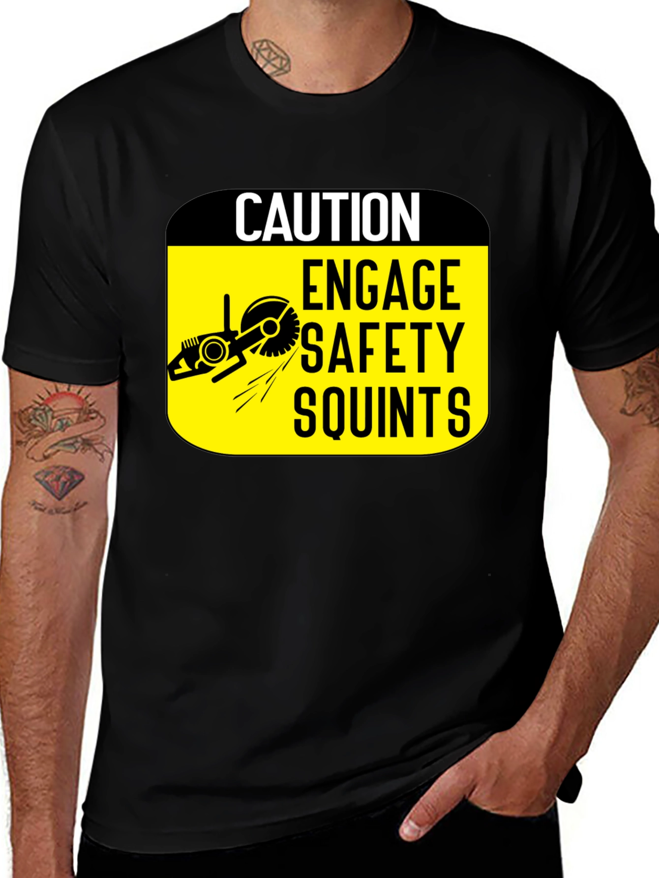 Variant 5 of Caution Engage Safety Squints Graphic T-Shirt
