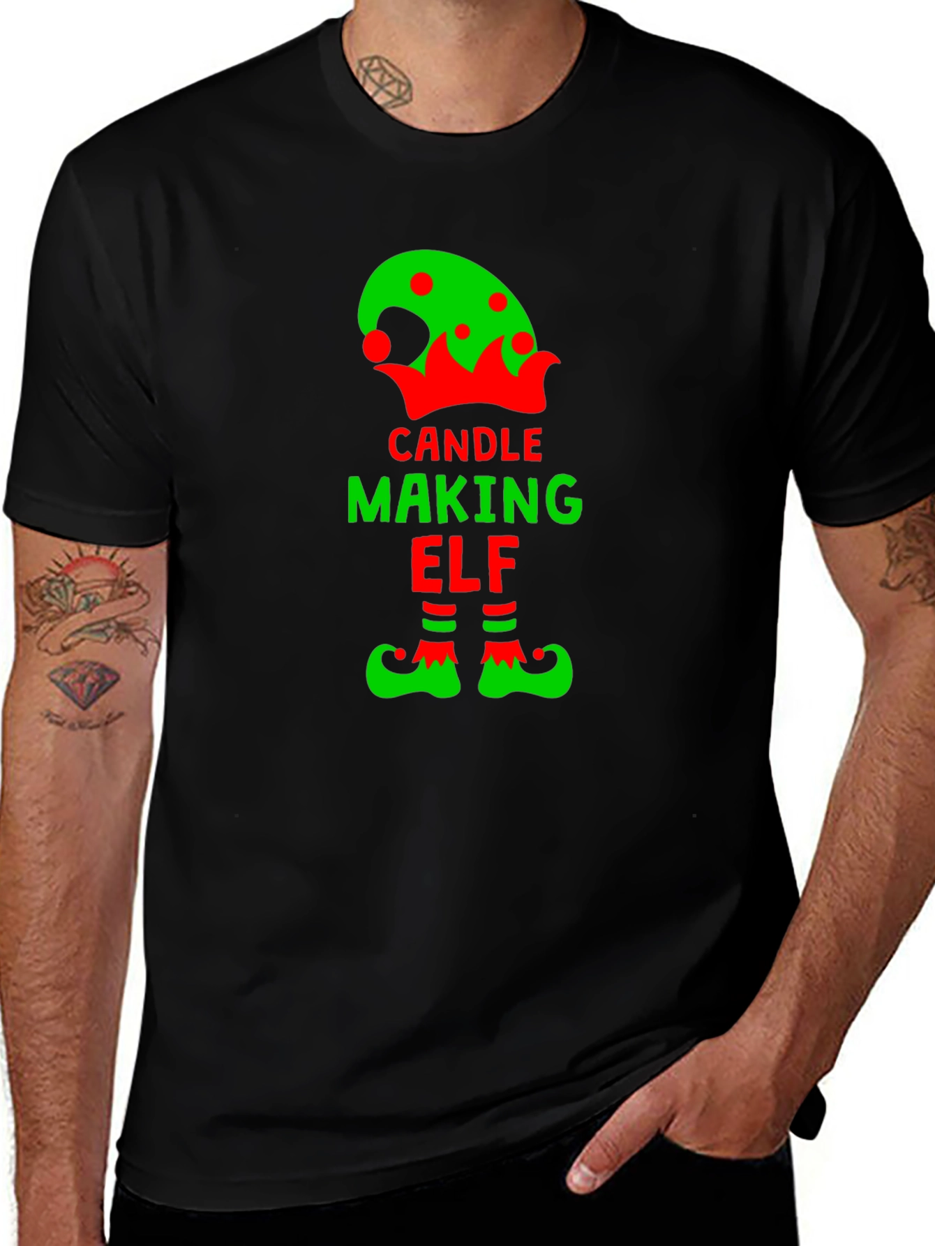 Candle Making Elf T-Shirt - Festive Holiday Apparel