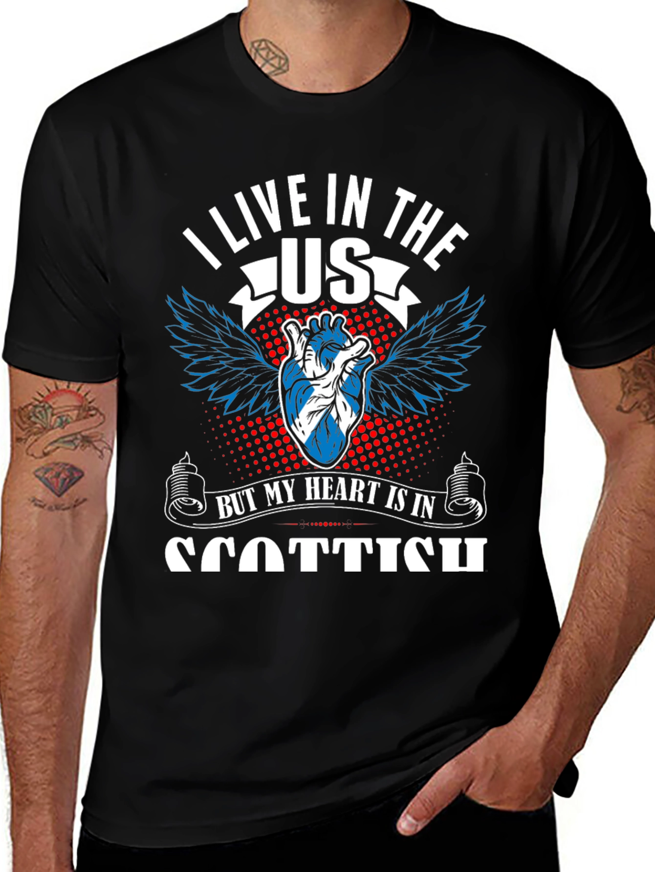 Scottish Heart T-Shirt - USA Pride