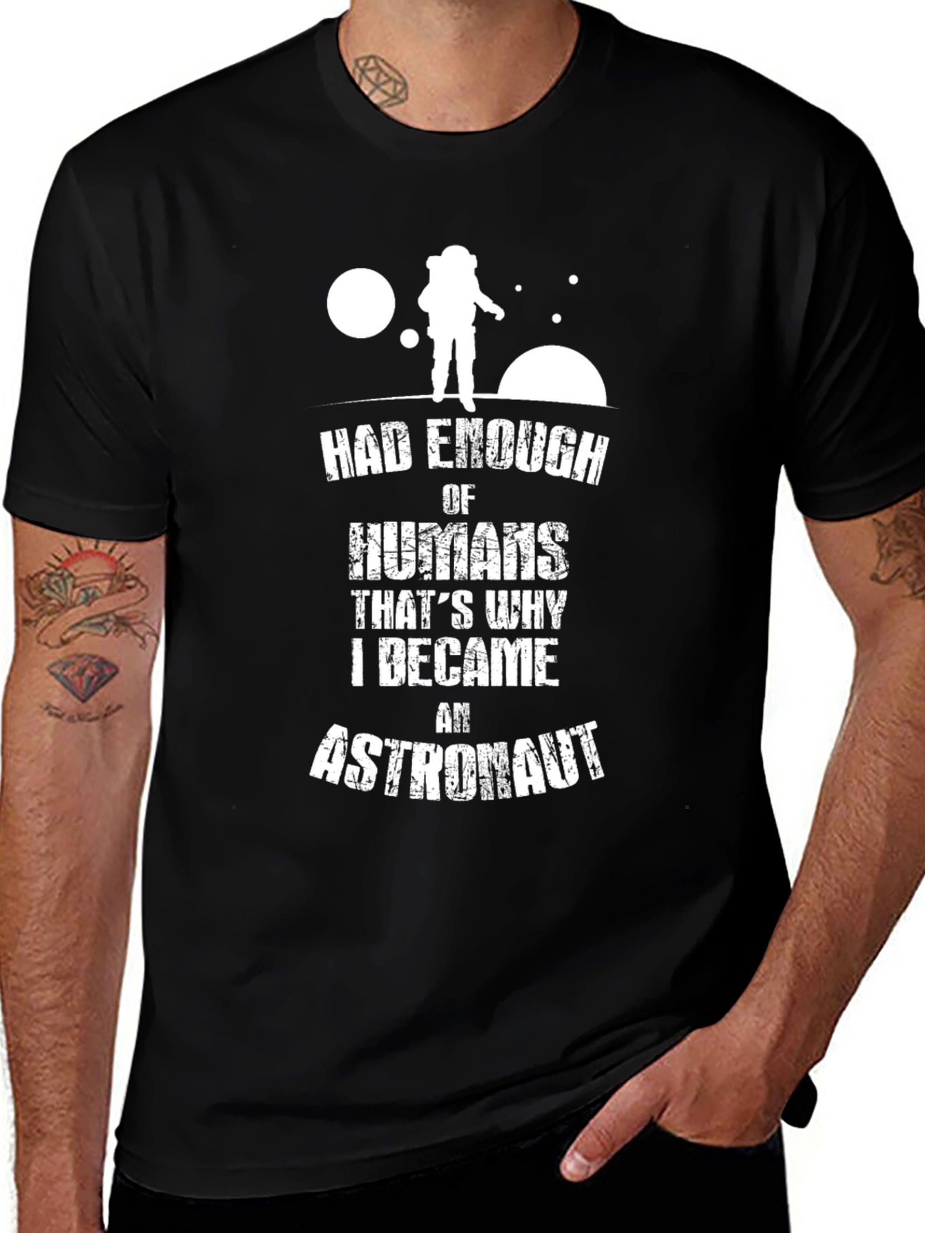 Variant 20 of Had Enough Humans Astronaut Graphic Tee
