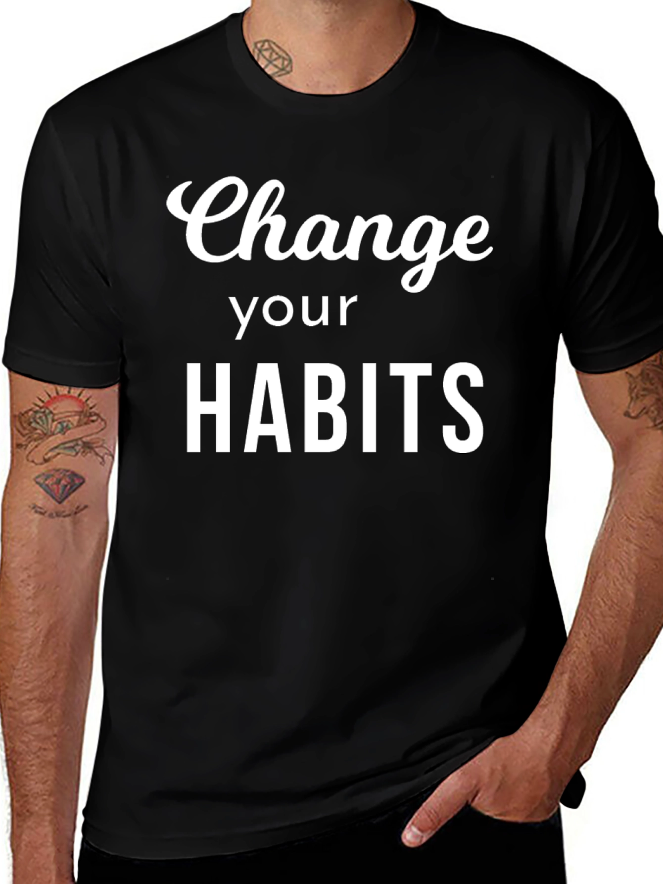 Variant 8 of Change Your Habits Graphic Tee - Motivational Shirt