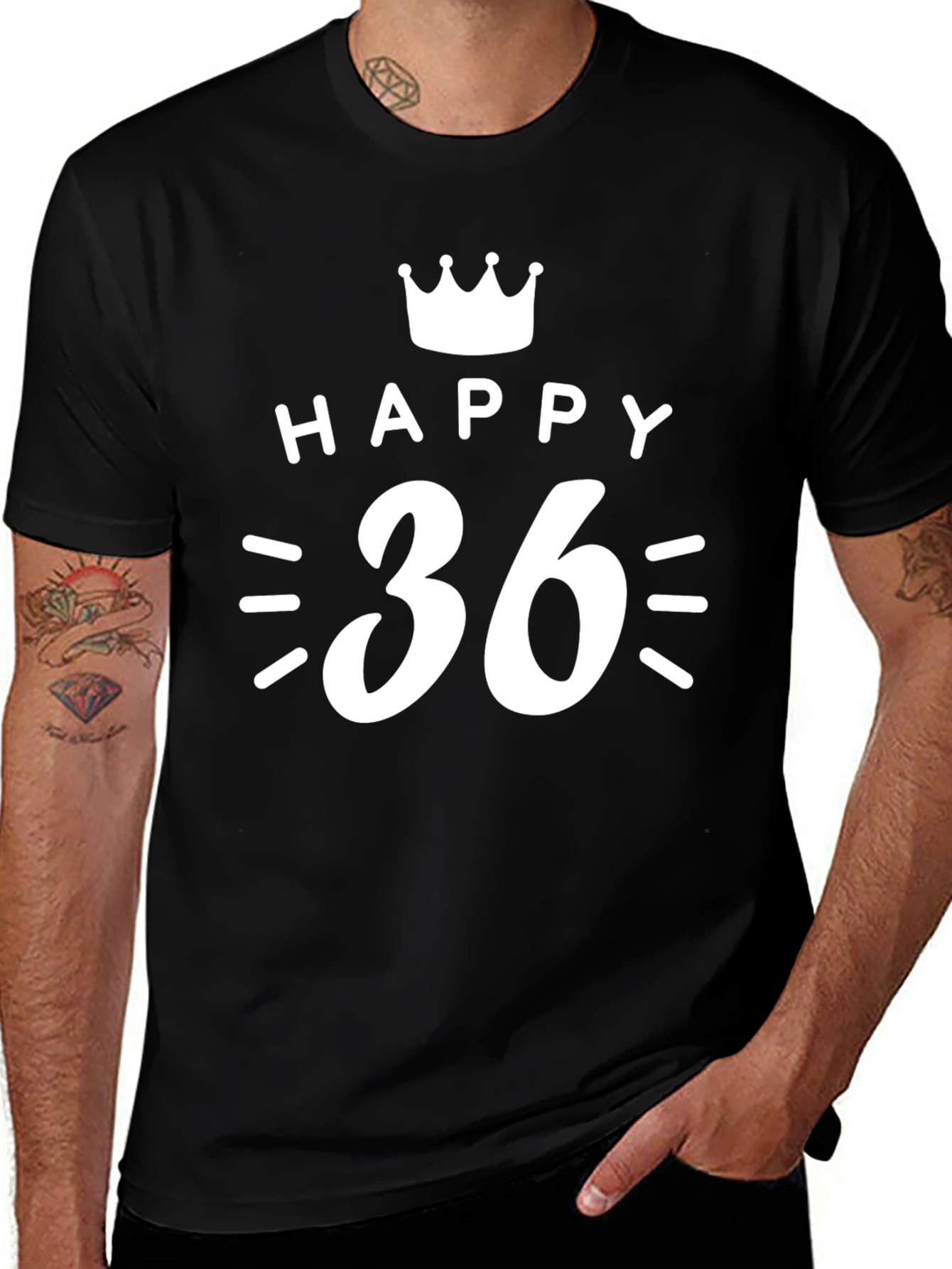 Happy 36th Birthday T-Shirt - Crown Design