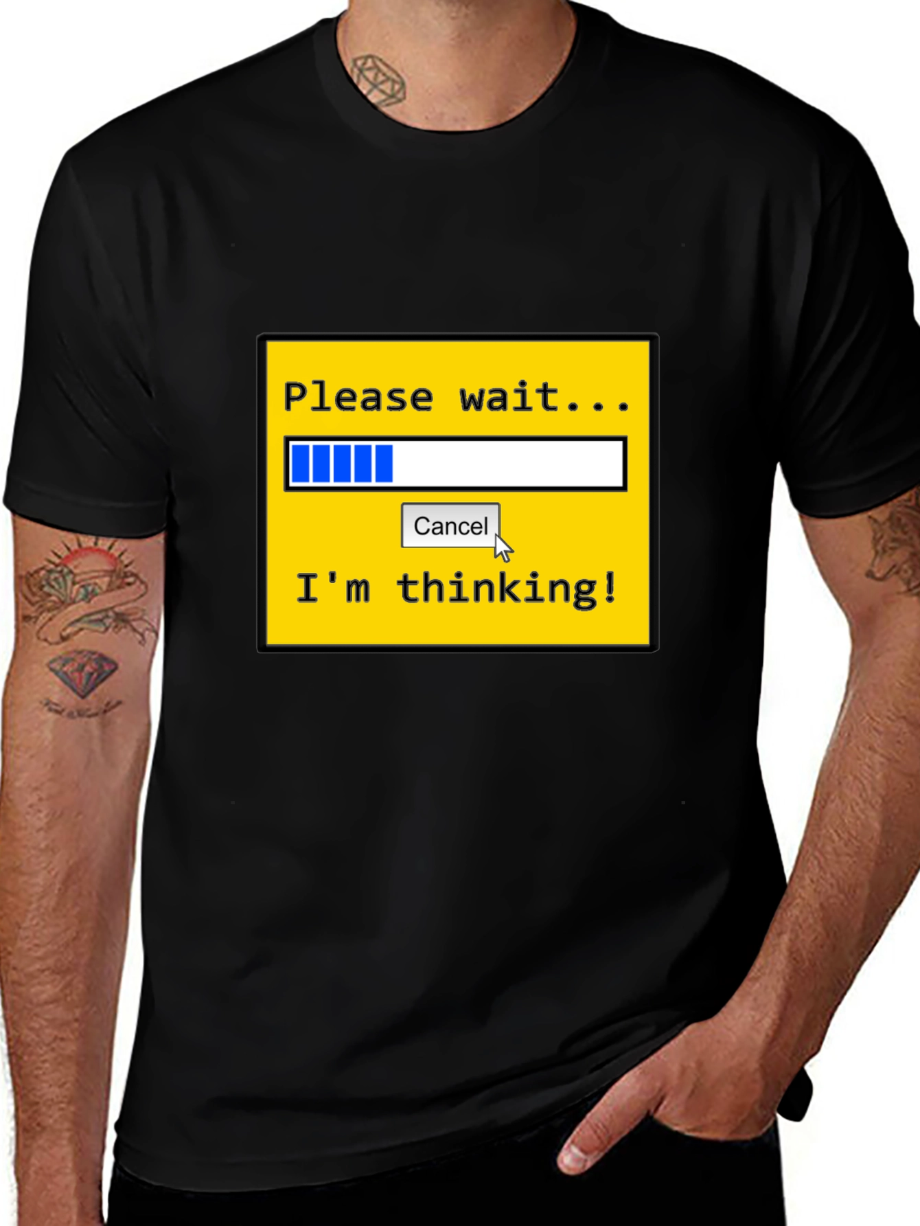 Variant 12 of Thinking Loading Bar Graphic Tee - Black