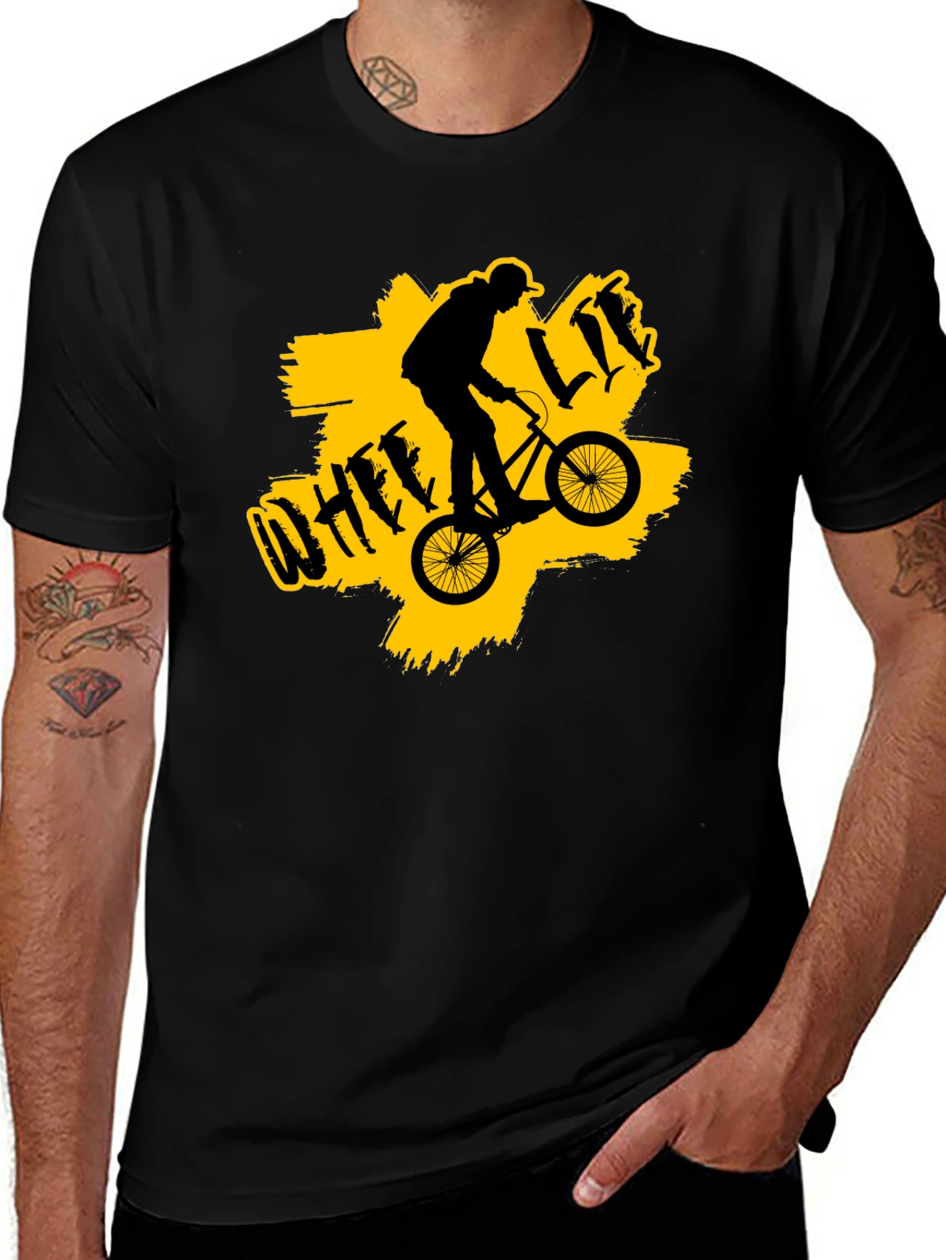 Wheelie Life Black T-Shirt - BMX Rider Graphic Tee
