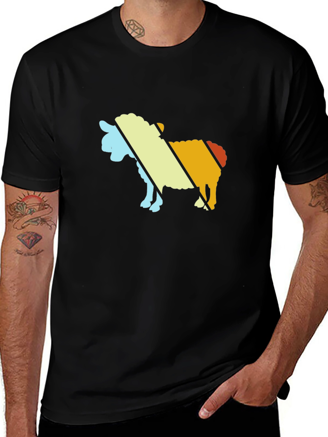 Variant 14 of Retro Sheep Graphic T-Shirt