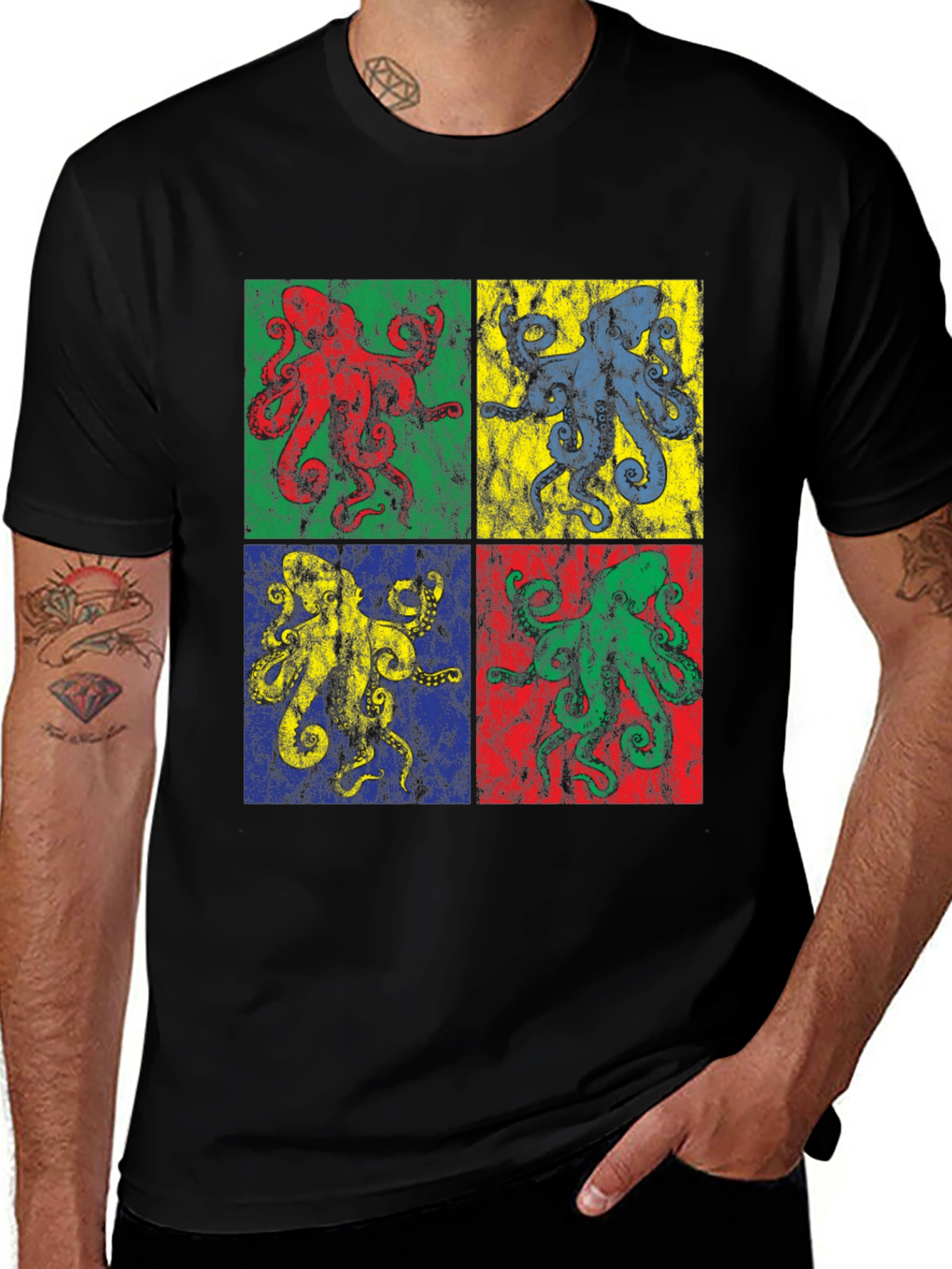 Variant 22 of Retro Octopus Pop Art Graphic Tee
