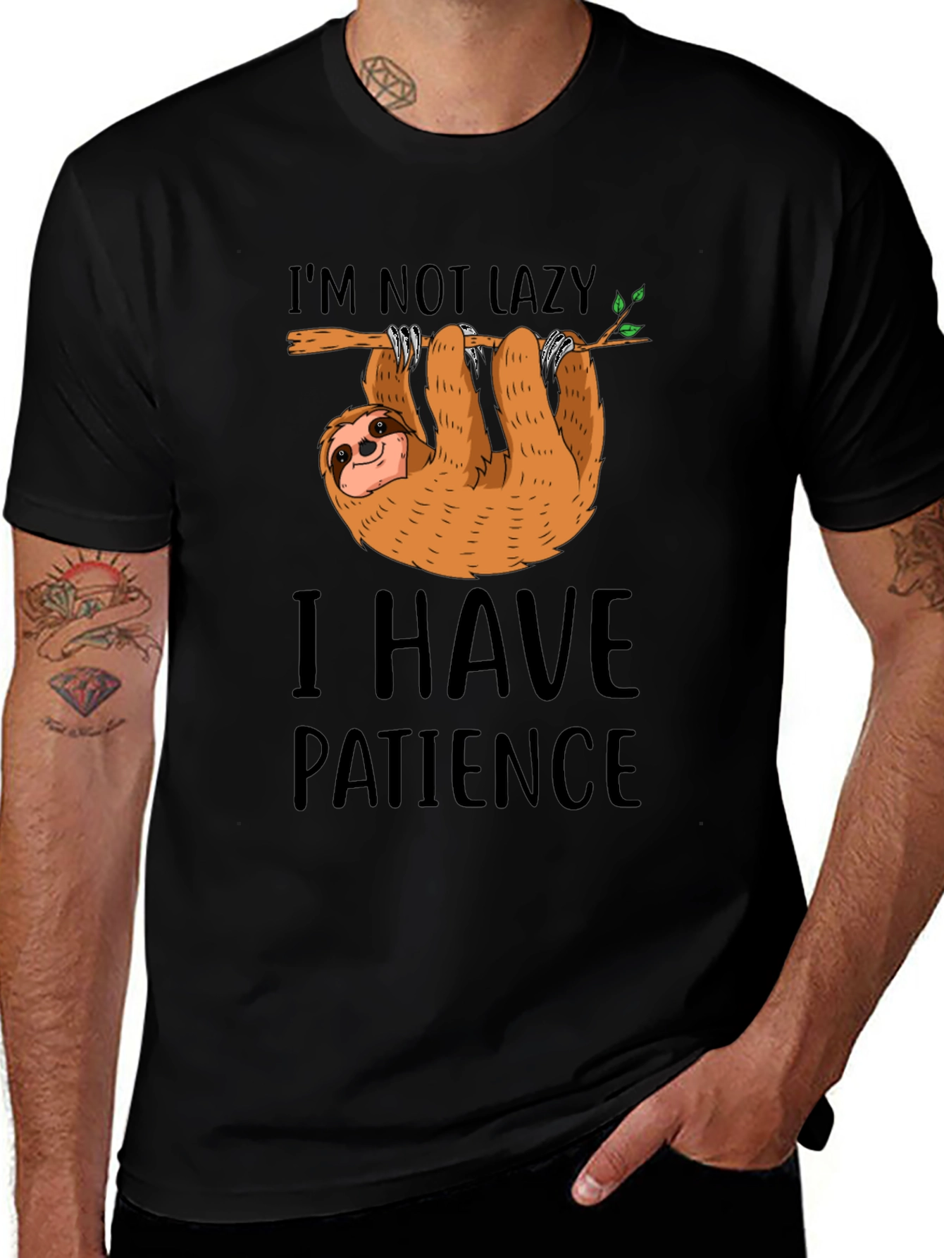 Variant 20 of Lazy Sloth Patience T-Shirt Funny Graphic Tee