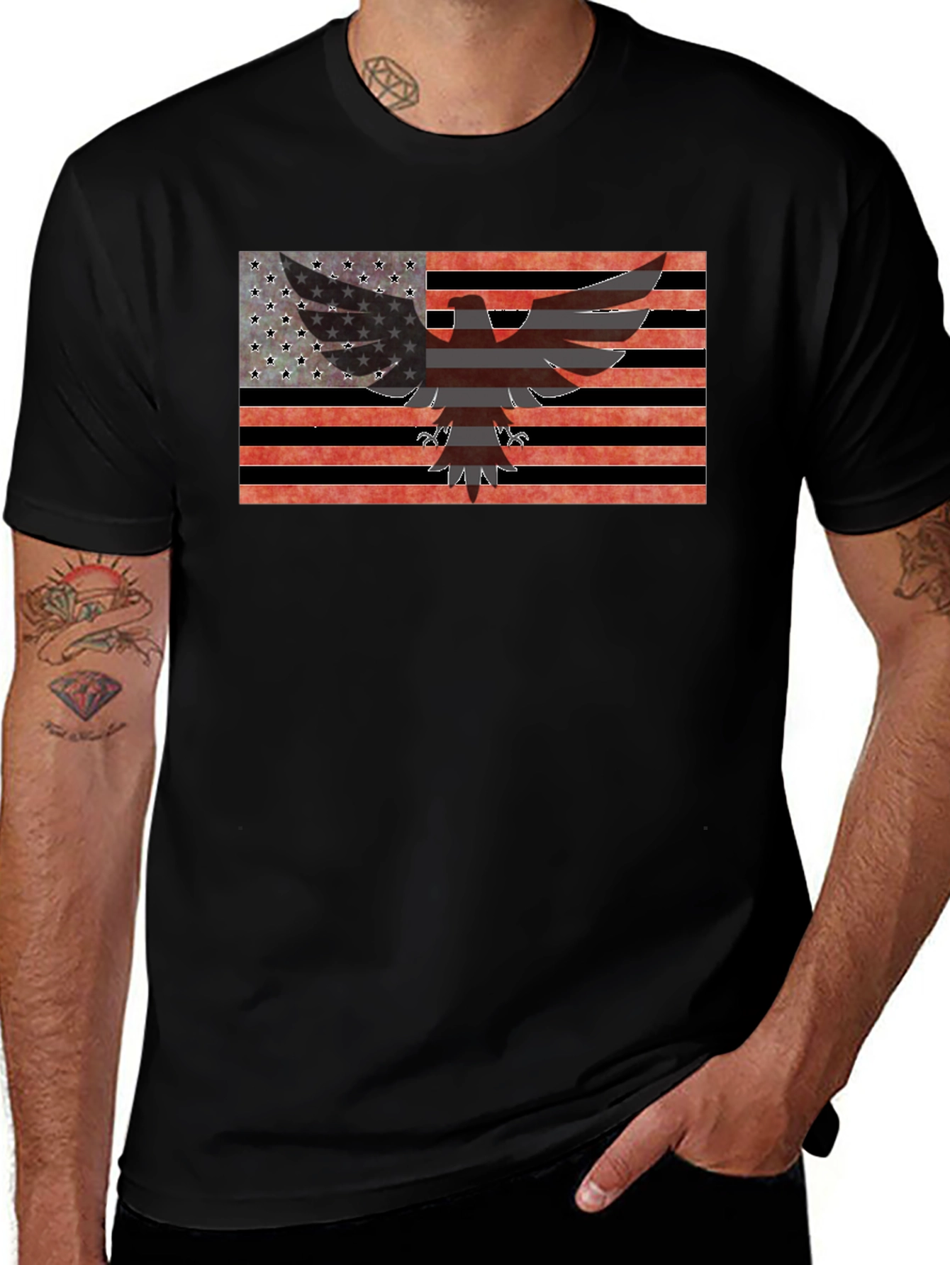 Variant 11 of Eagle USA Flag Graphic Tee - Patriotic Apparel