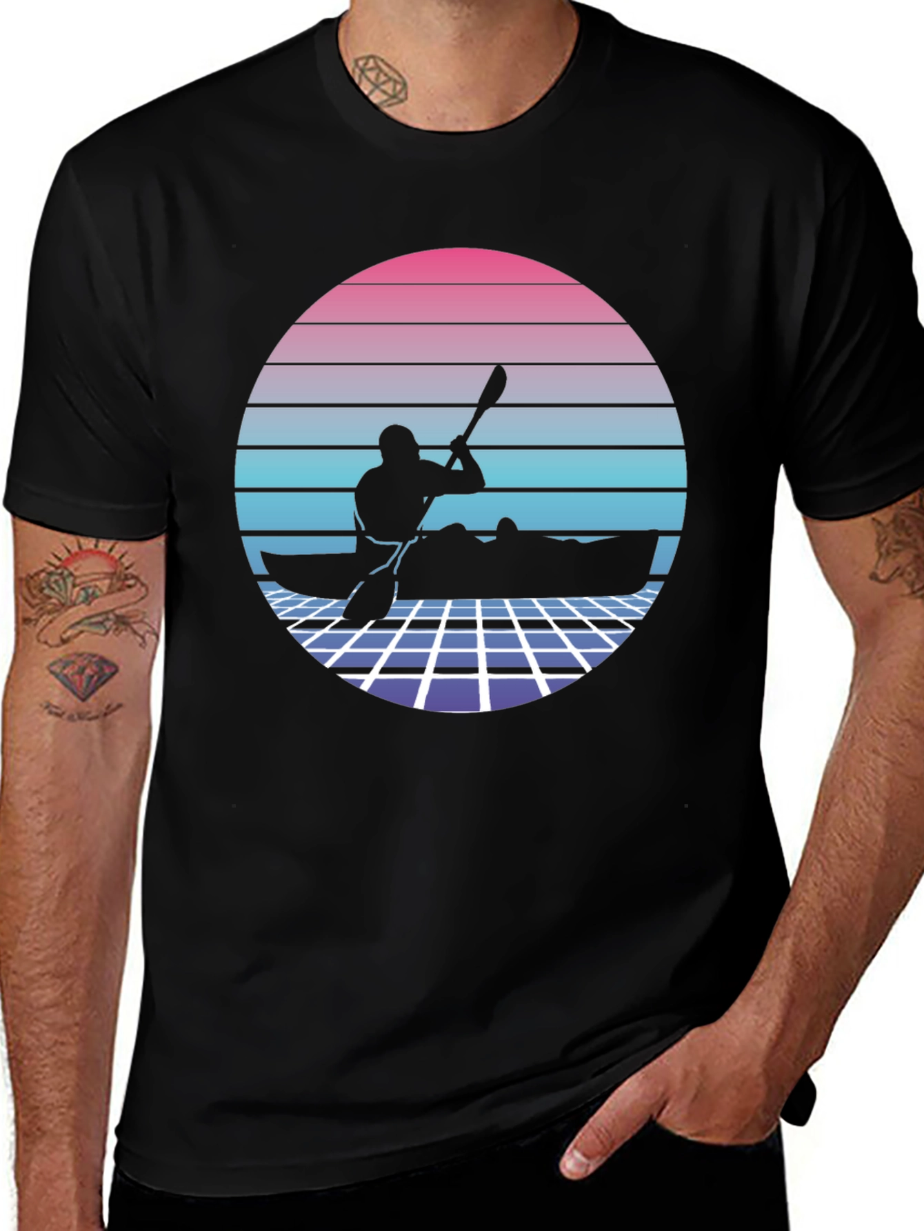 Variant 20 of Retro Kayak Silhouette T-Shirt - Vintage Style Tee