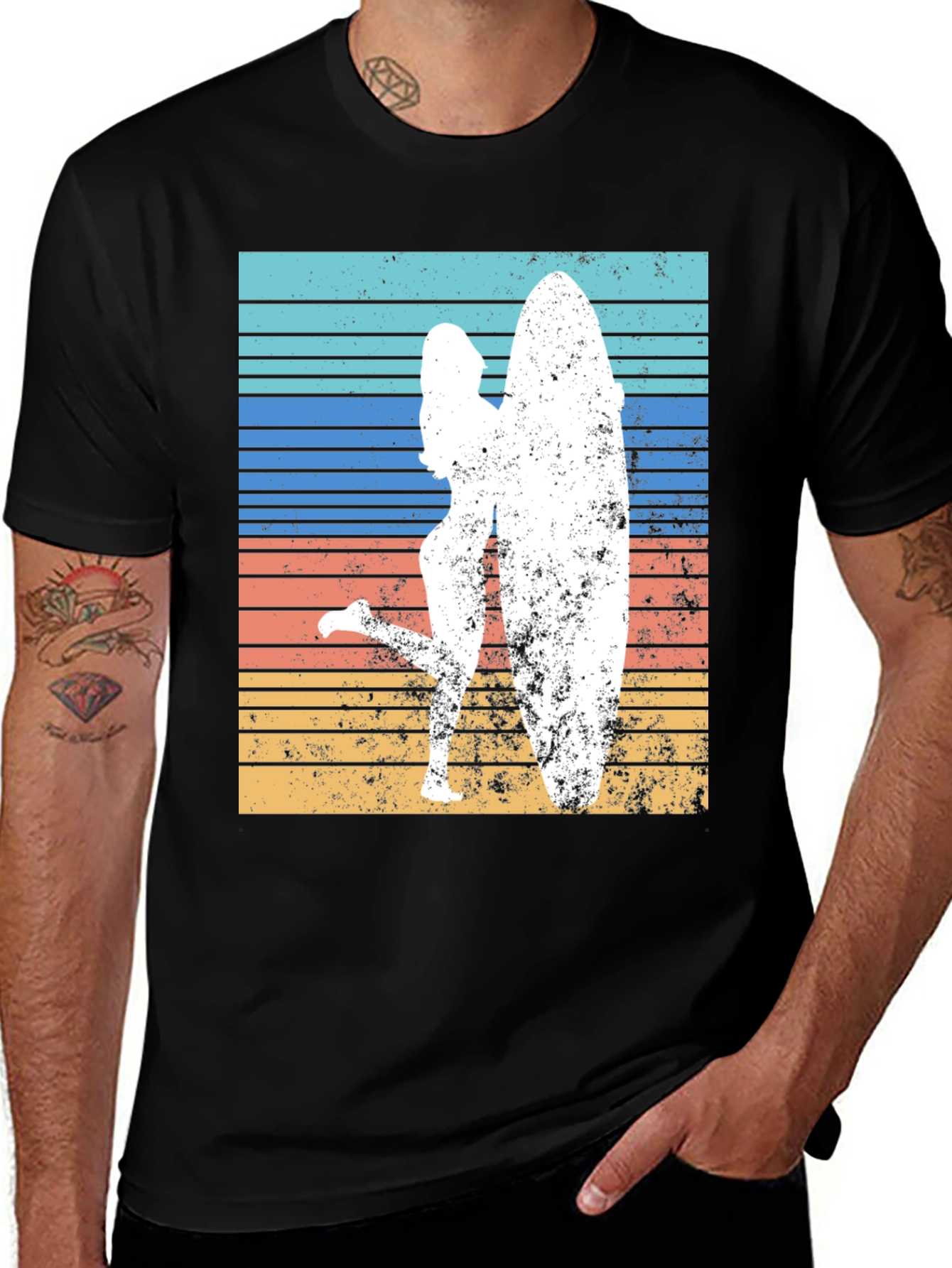 Variant 20 of Retro Surfer Girl Tee - Vintage Style Graphic T-Shirt