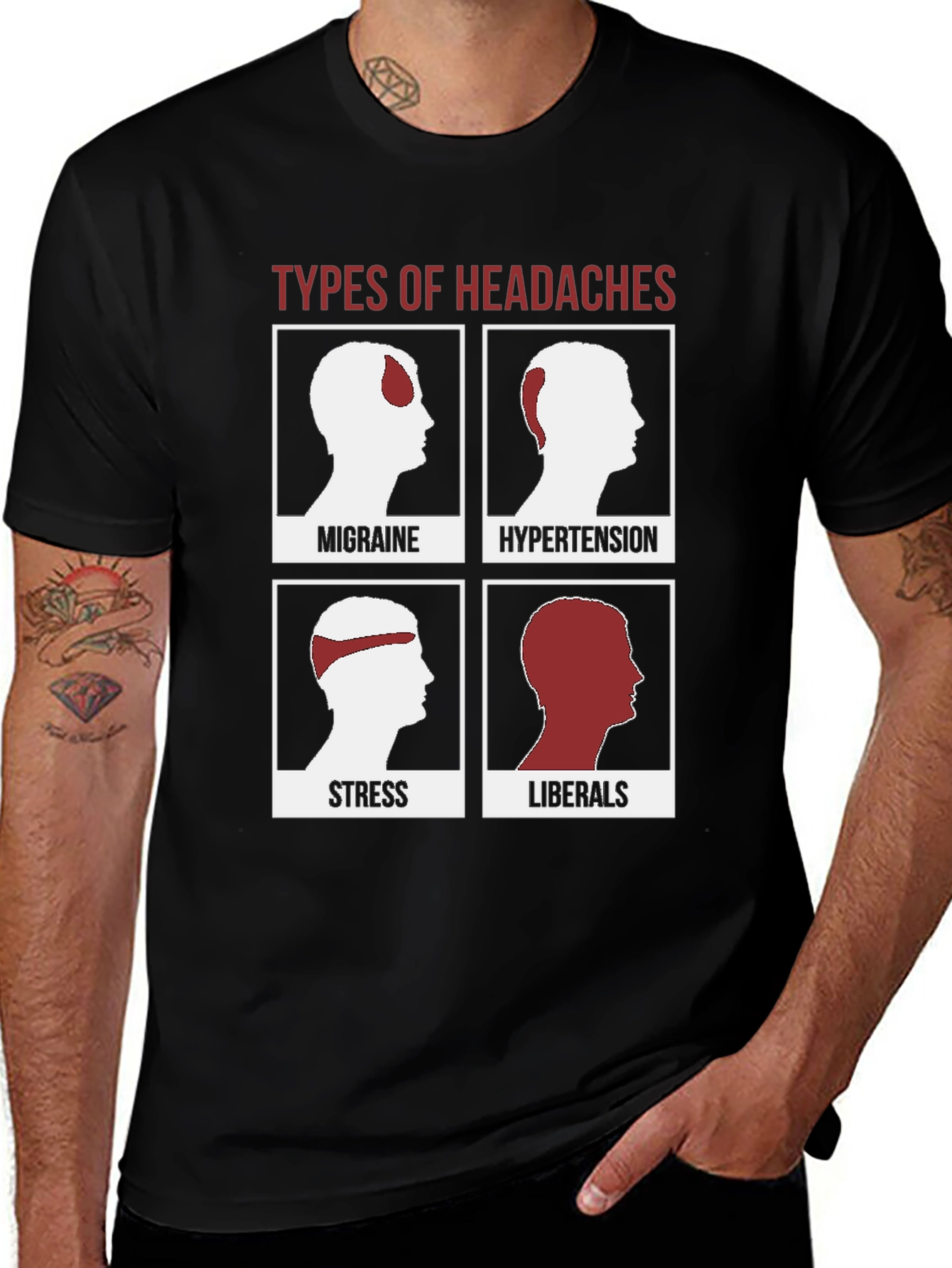 Variant 28 of Funny Types of Headaches T-Shirt