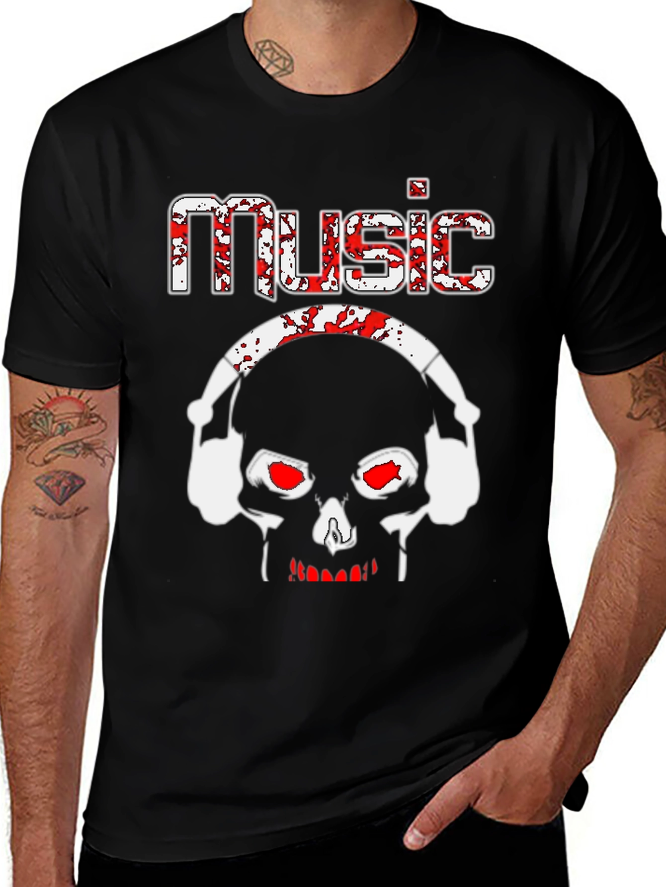 Variant 27 of Music Skull Graphic T-Shirt