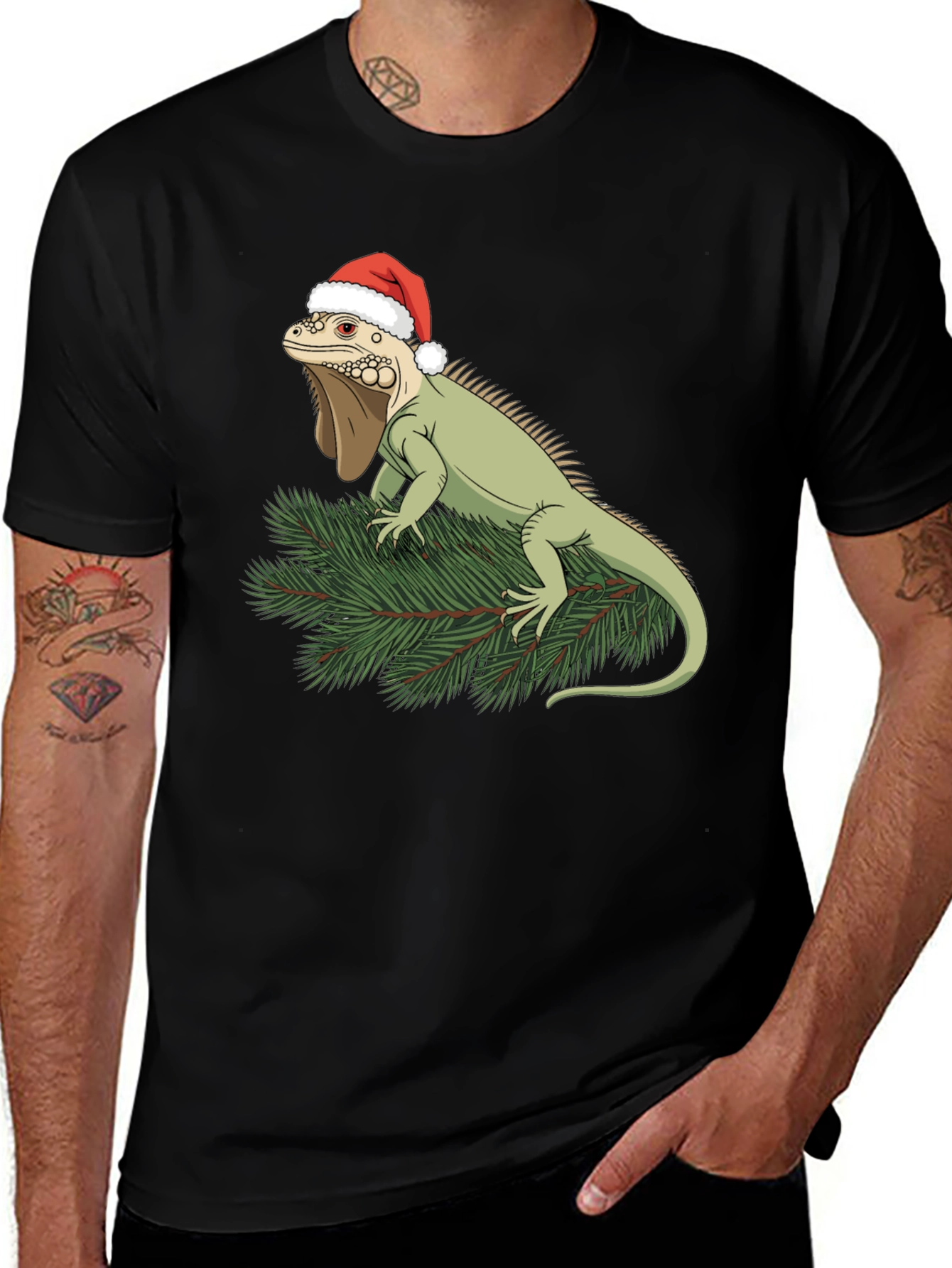 Festive Iguana Christmas T-Shirt