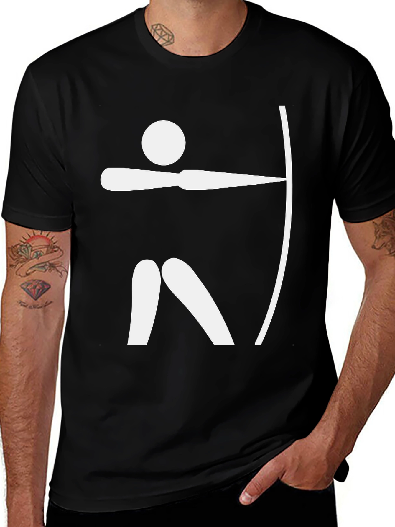 Variant 4 of Archery Graphic T-Shirt - Black Casual Tee