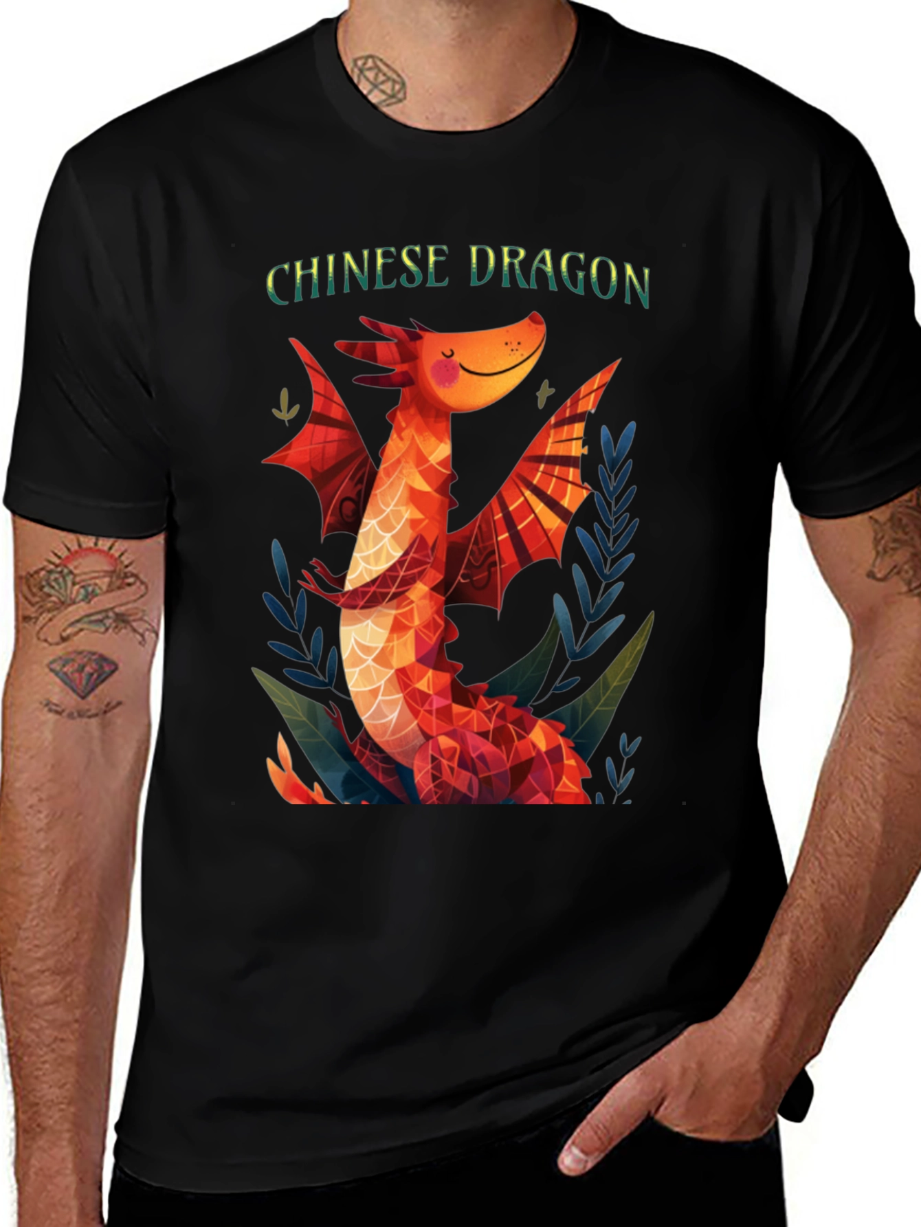 Variant 25 of Chinese Dragon Graphic Tee - Unique Design