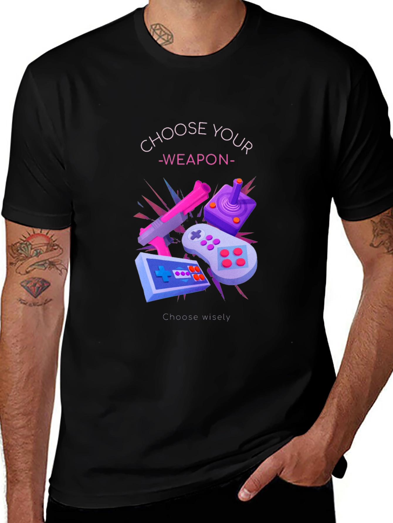 Variant 22 of Choose Your Weapon Graphic Tee - Gamer T-Shirt