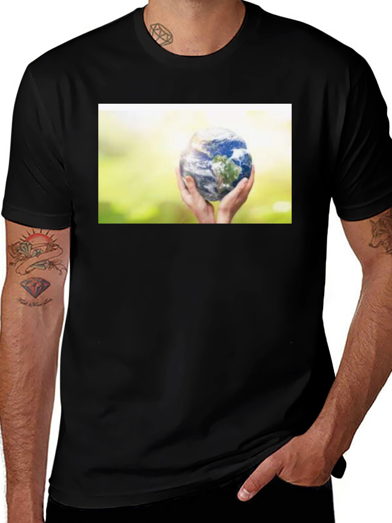 Variant 21 of Earth Hands Graphic T-Shirt - Save the Planet Tee