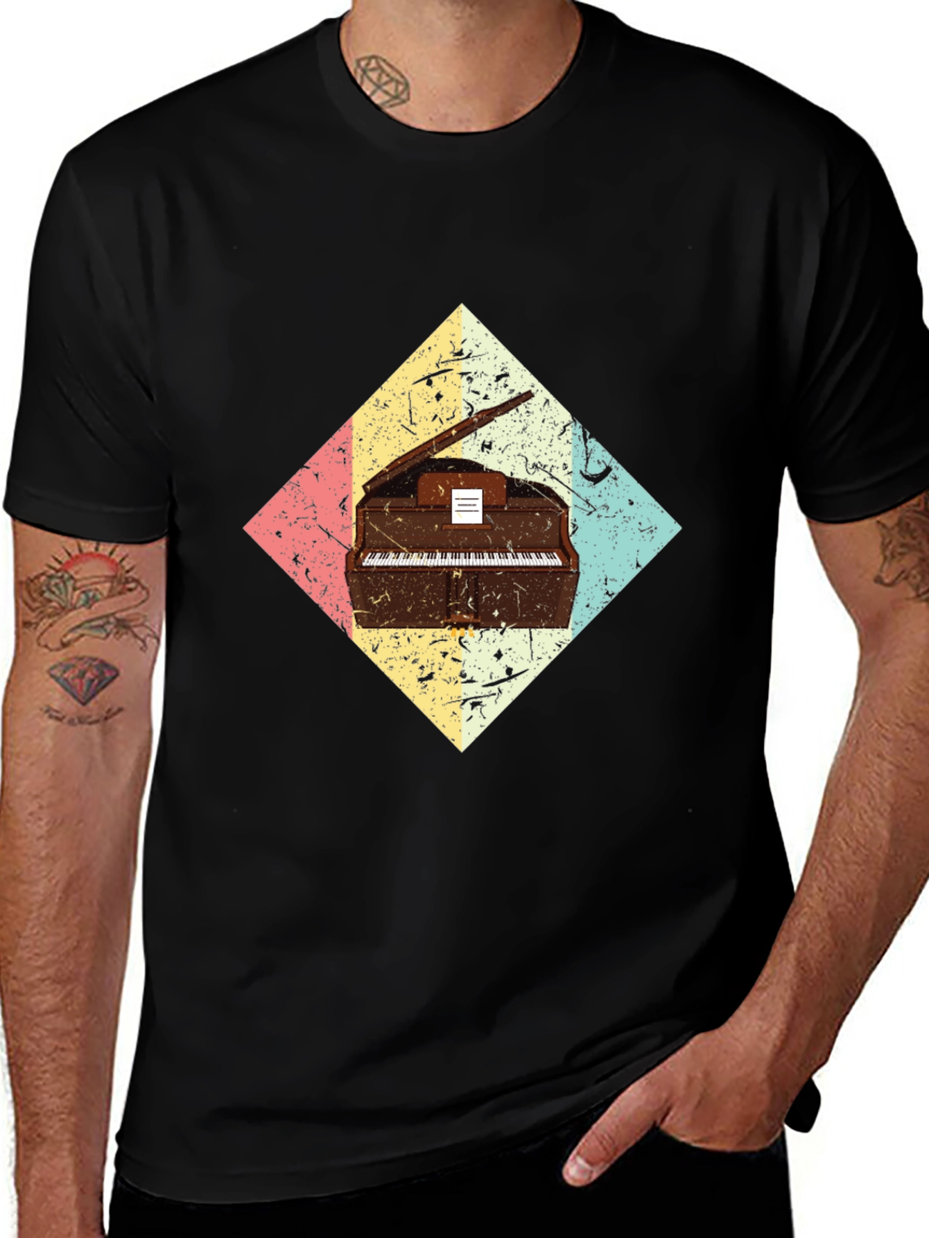 Variant 23 of Vintage Piano Graphic Tee - Retro Style