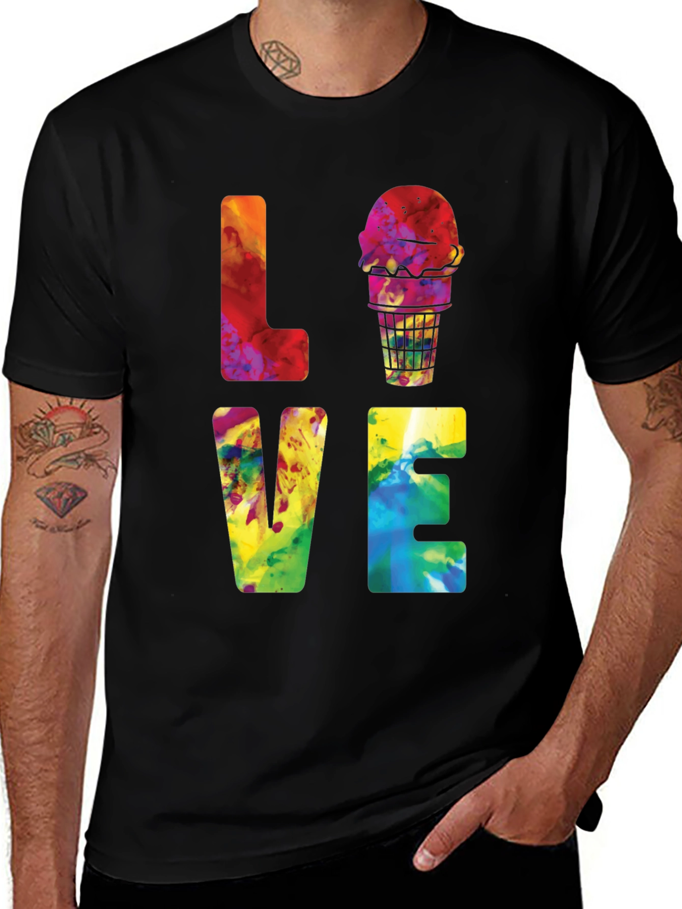 Variant 15 of LOVE Ice Cream Tie Dye Graphic Tee